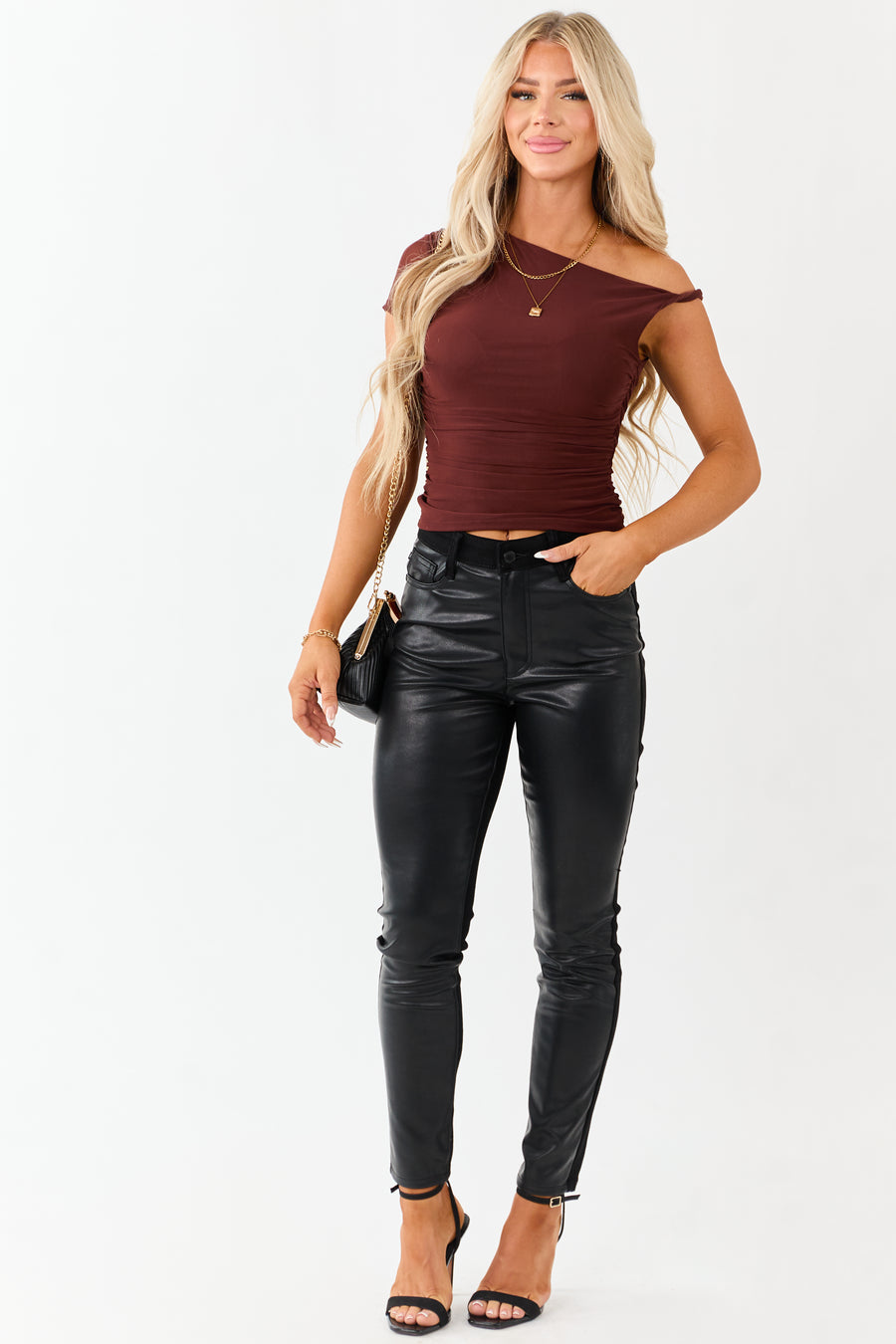 Judy Blue Black Faux Leather Denim Skinny Jeans