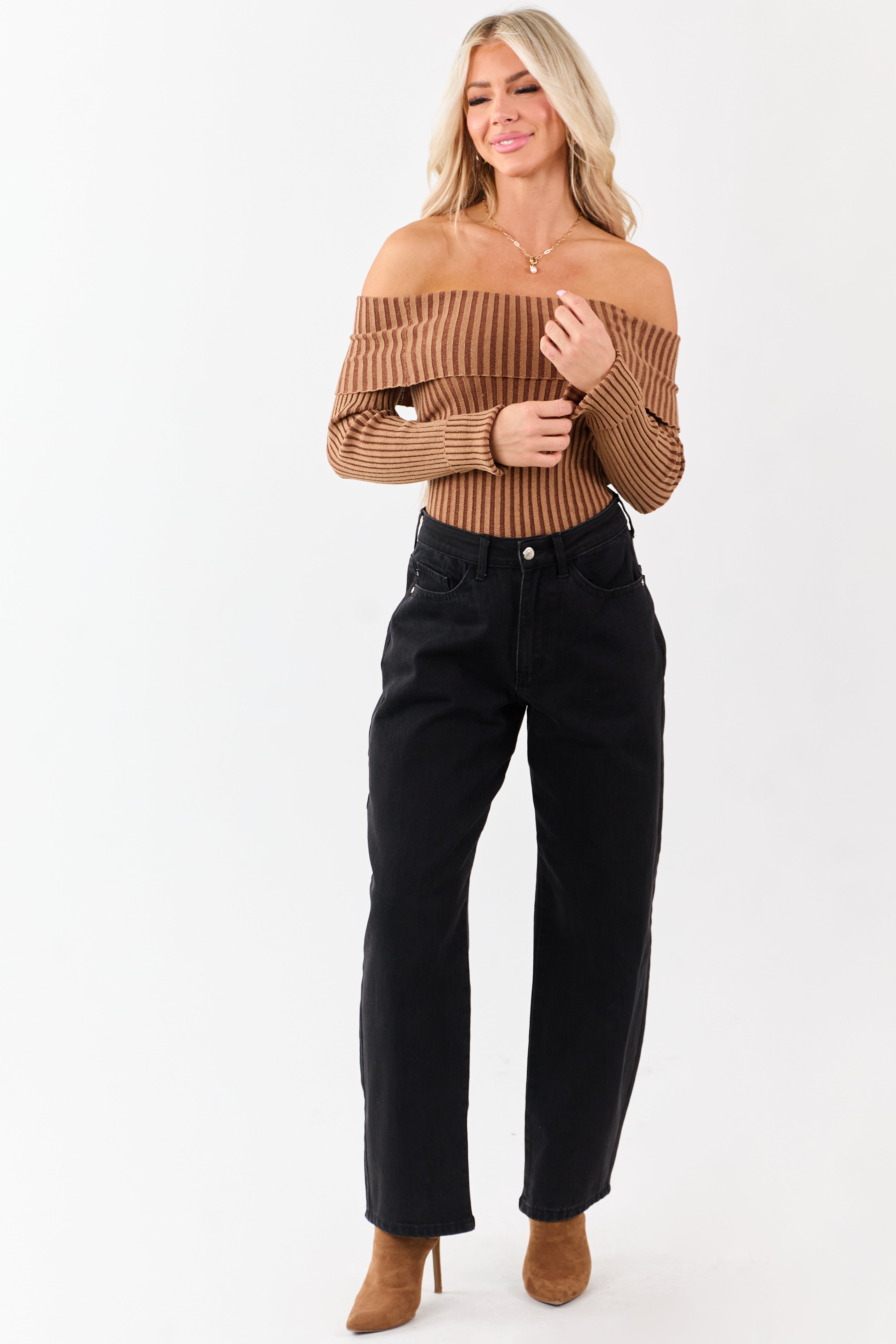 Judy Blue Black Washed High Rise Barrel Jeans
