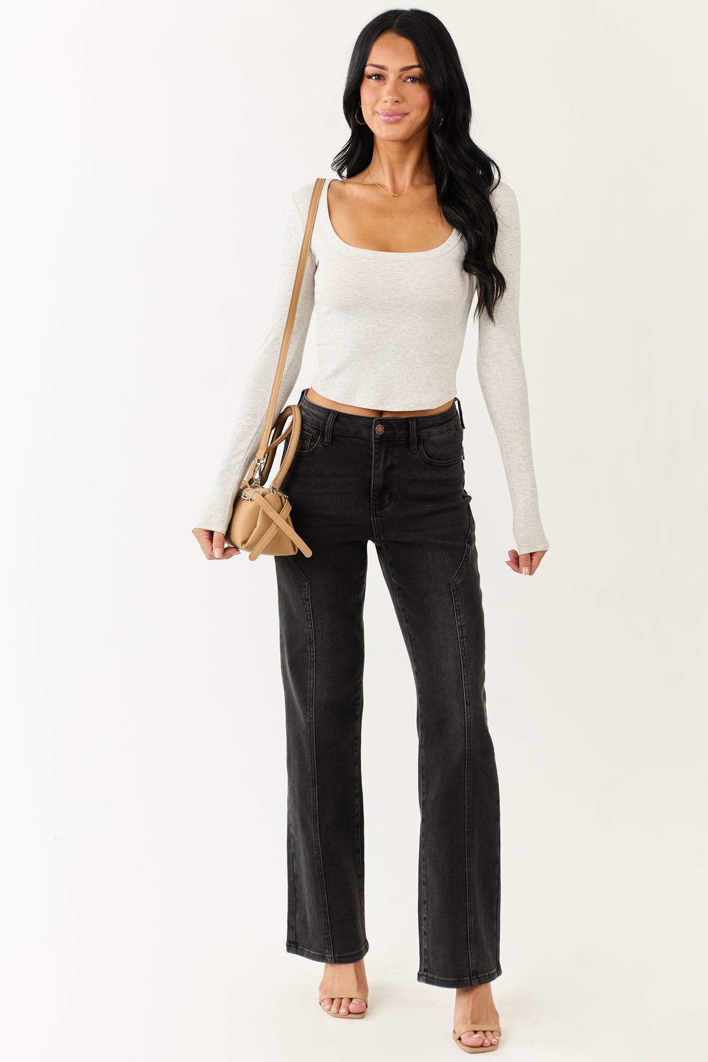Judy Blue Black Washed Stretchy Straight Leg Jeans