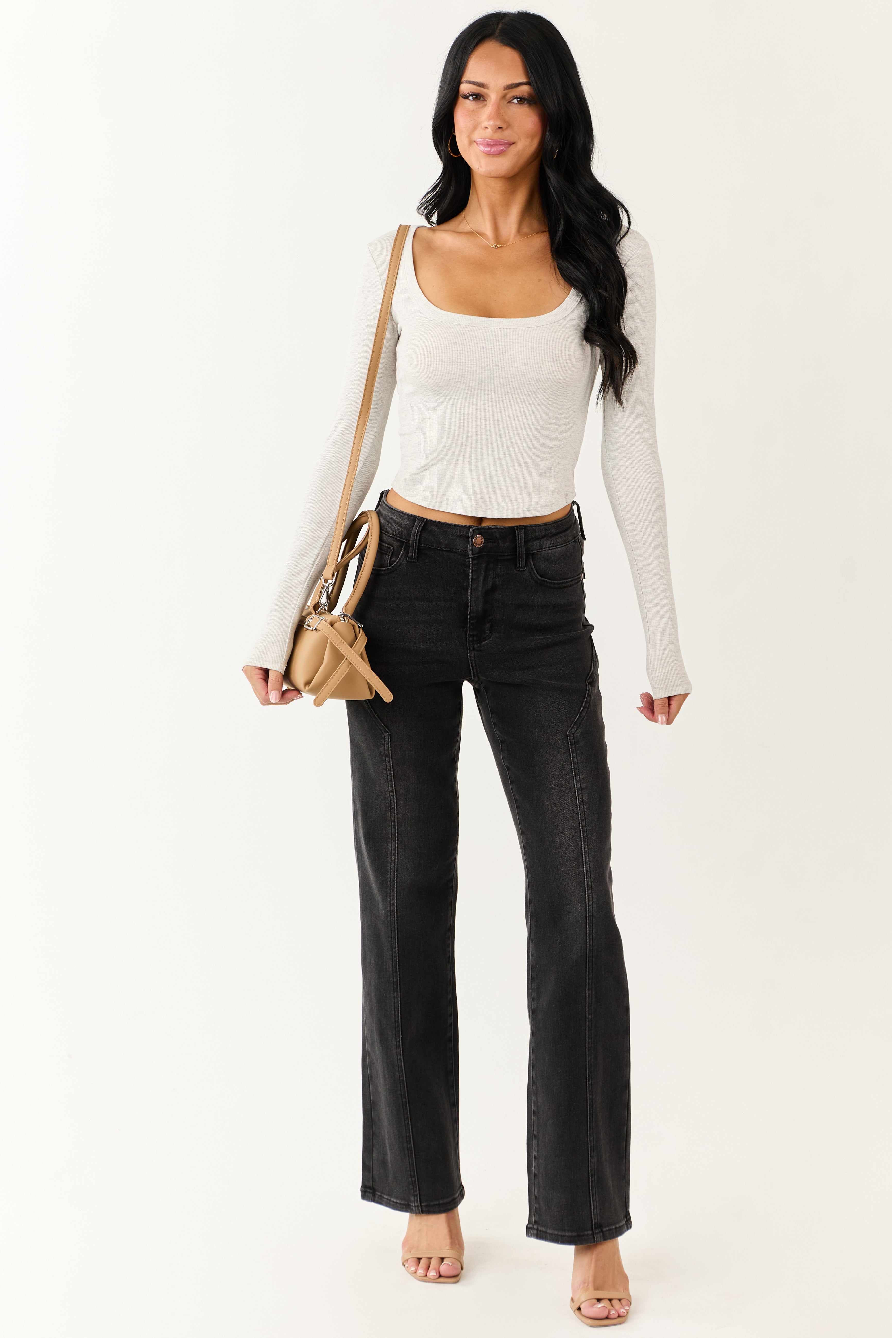 Judy Blue Black Washed Stretchy Straight Leg Jeans
