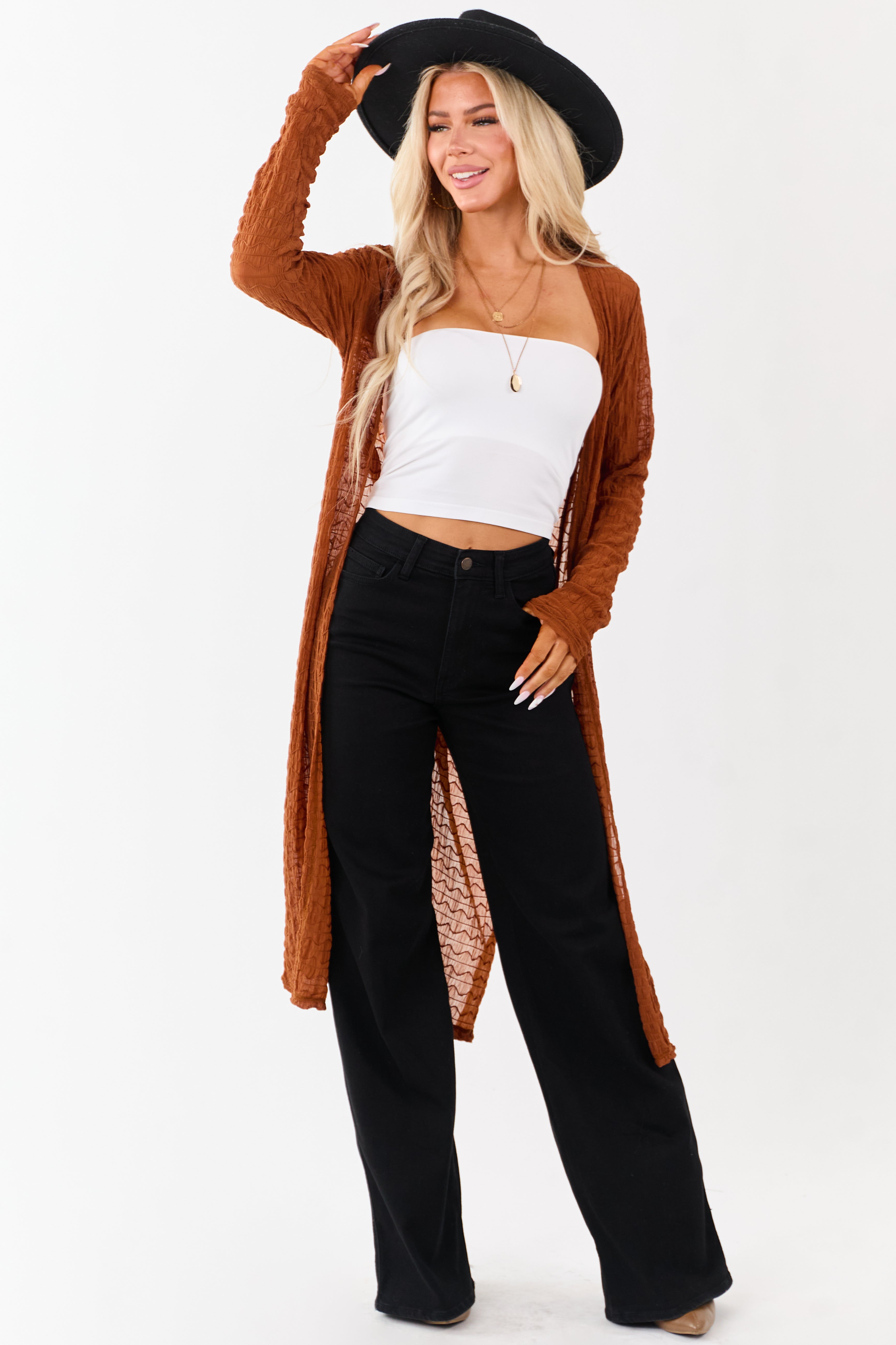 Judy Blue Black Wide Leg Cuffed Stretchy Jeans
