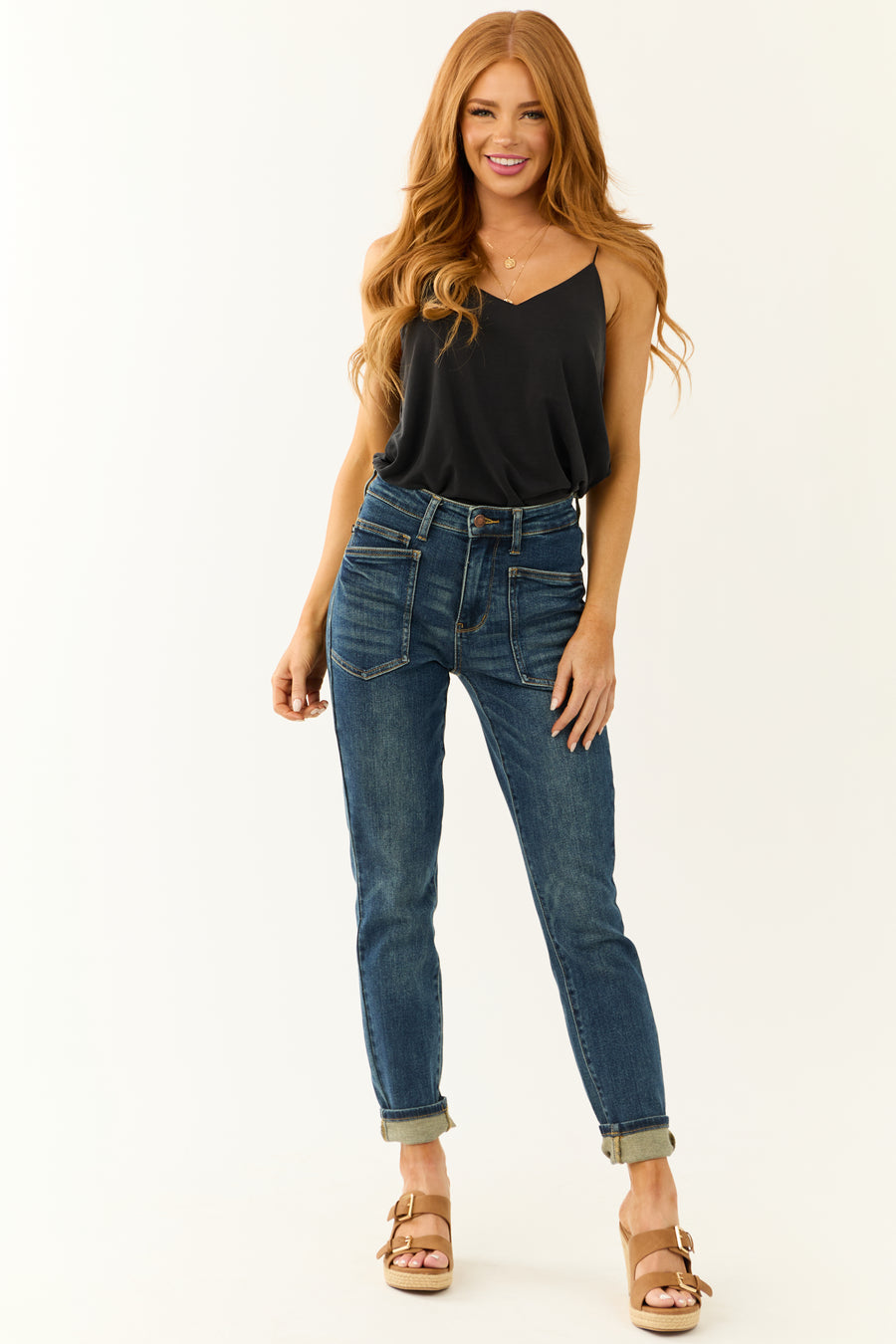 Judy Blue Dark Wash Classic Relaxed Straight Jeans