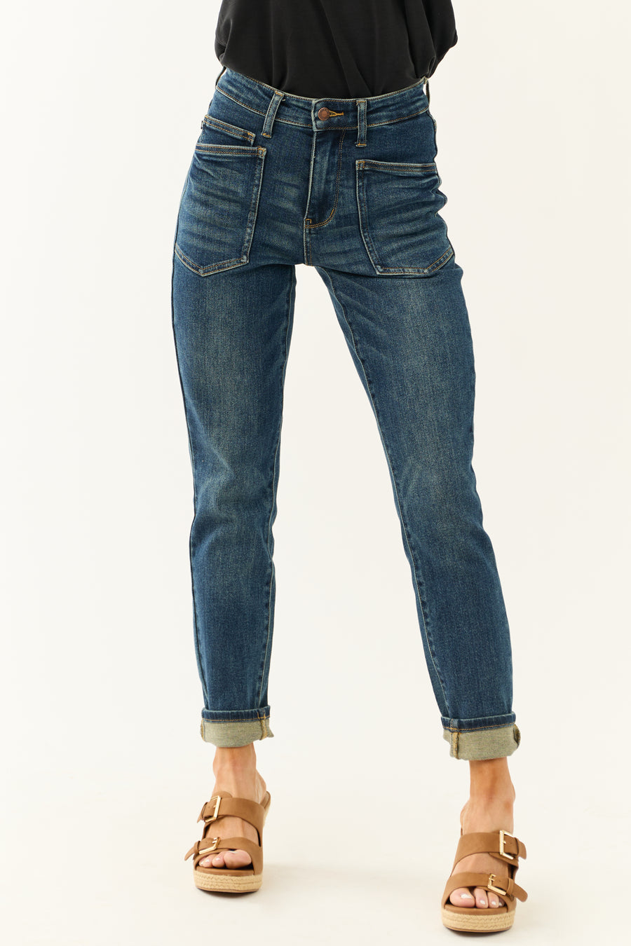 Judy Blue Dark Wash Classic Relaxed Straight Jeans