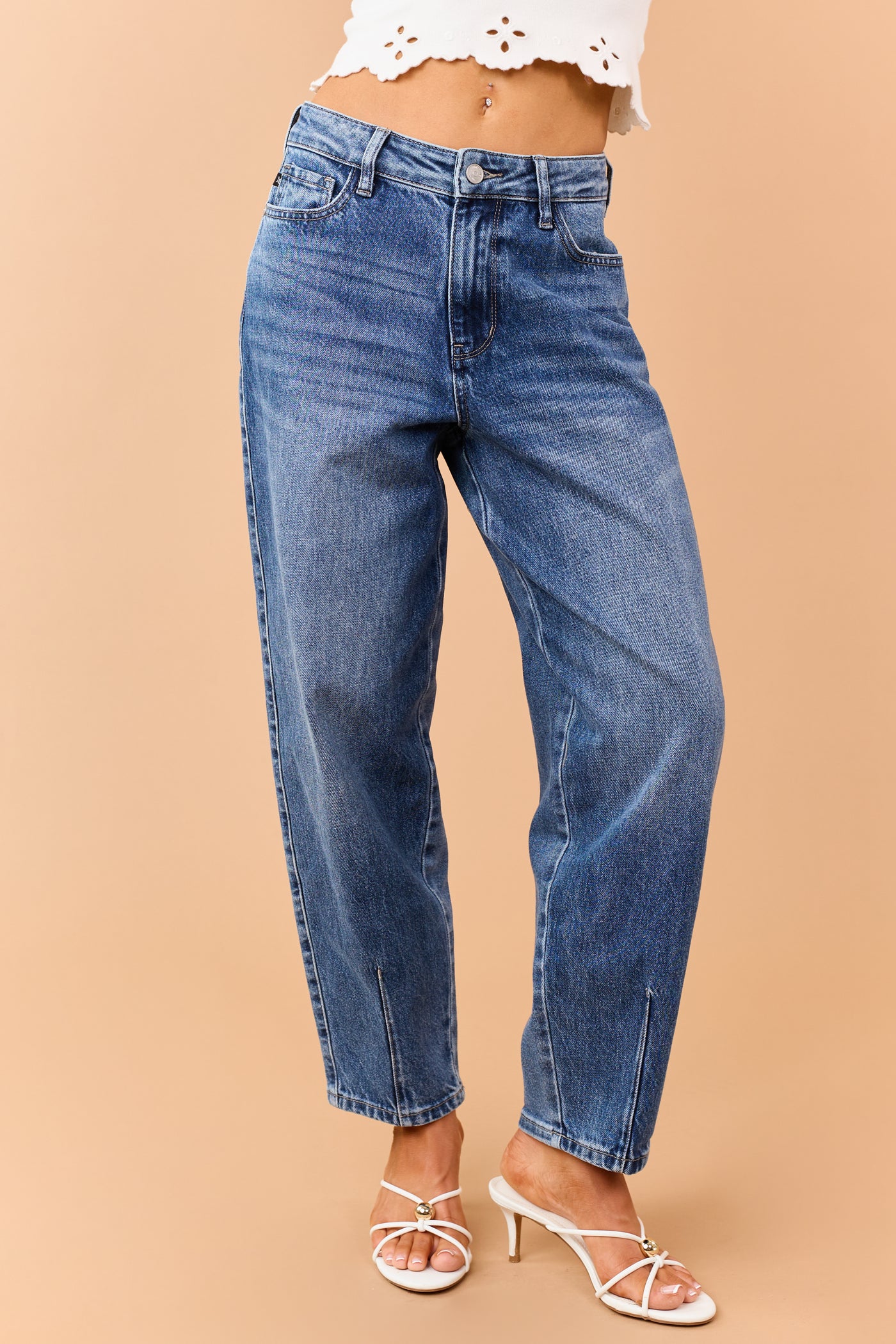 Judy Blue Dark Wash High Rise Barrel Jeans
