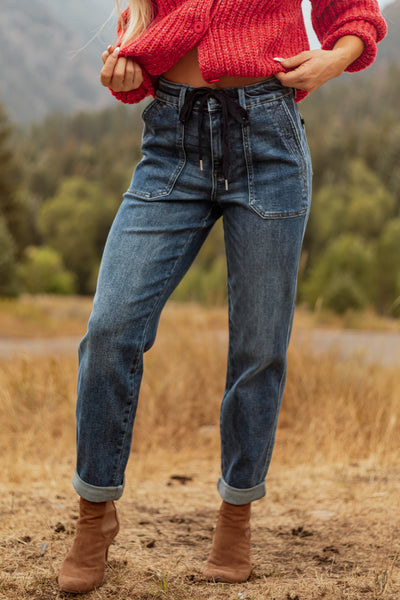 Judy Blue Dark Wash Stretchy Jogger Style Jeans