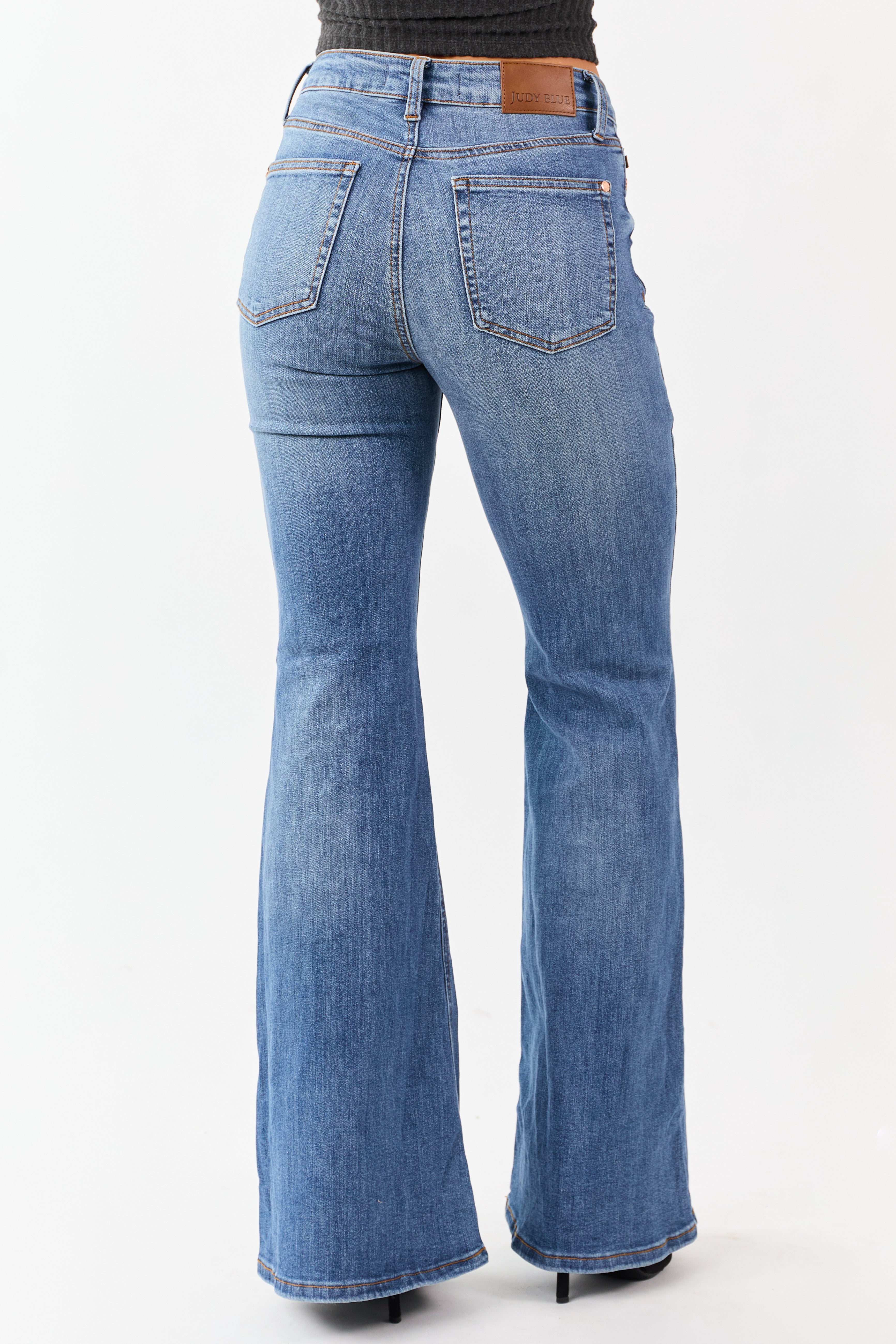 Judy Blue Faded Medium Wash Stretchy Flare Jeans