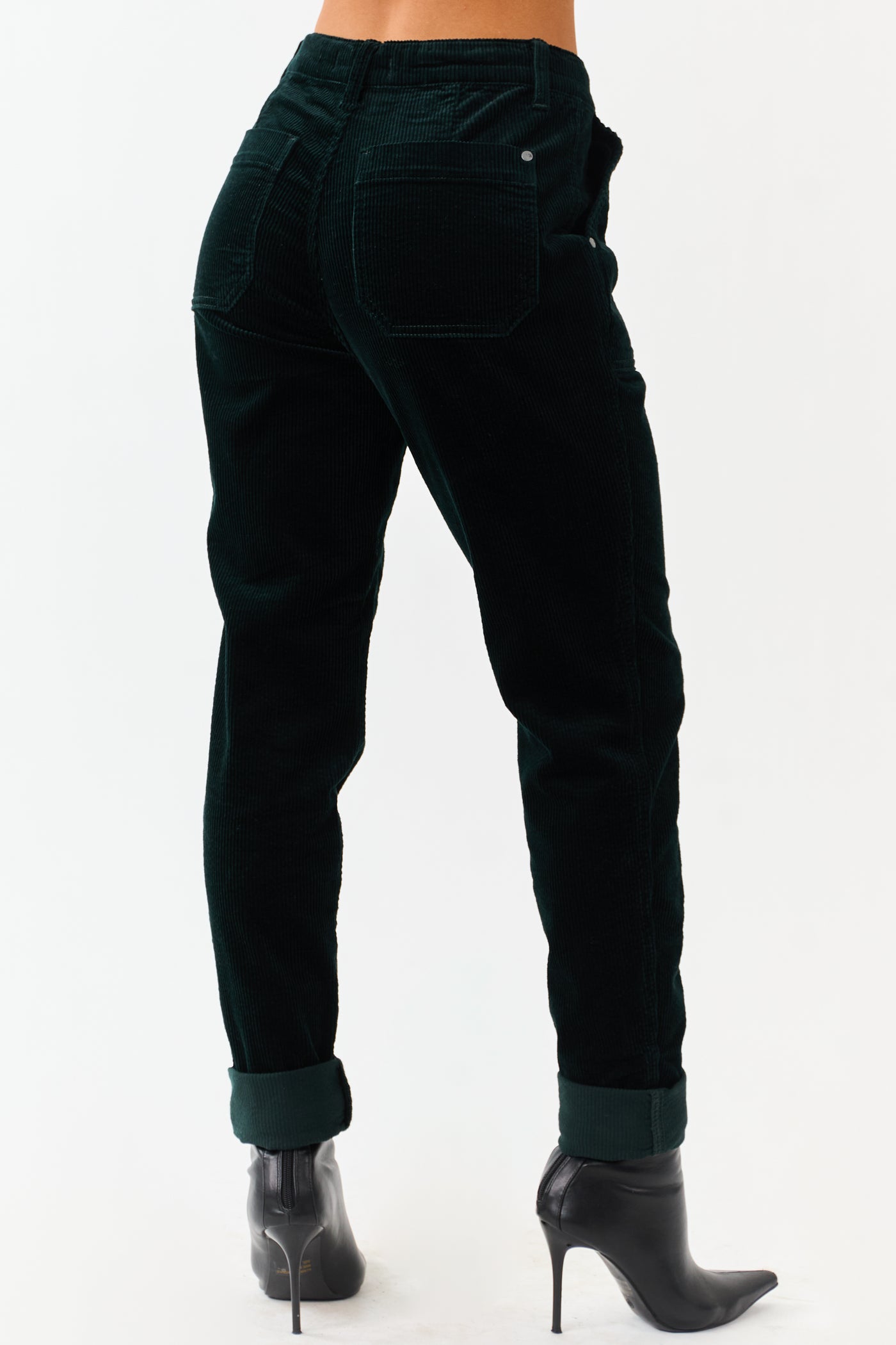 Judy Blue Forest Green Slim Straight Corduroy Pants