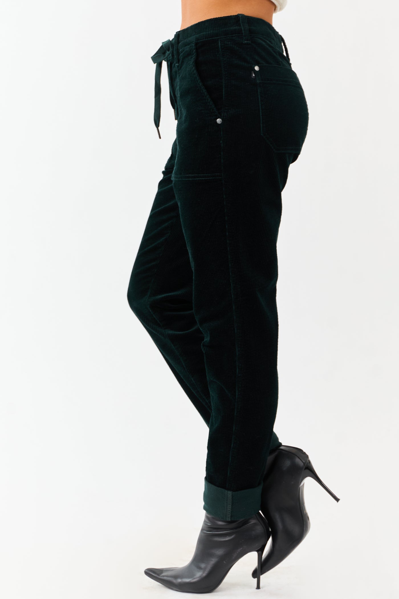 Judy Blue Forest Green Slim Straight Corduroy Pants