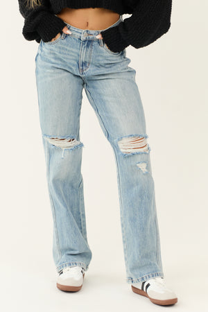 Judy Blue Medium Wash Denim Patch Detail Jeans
