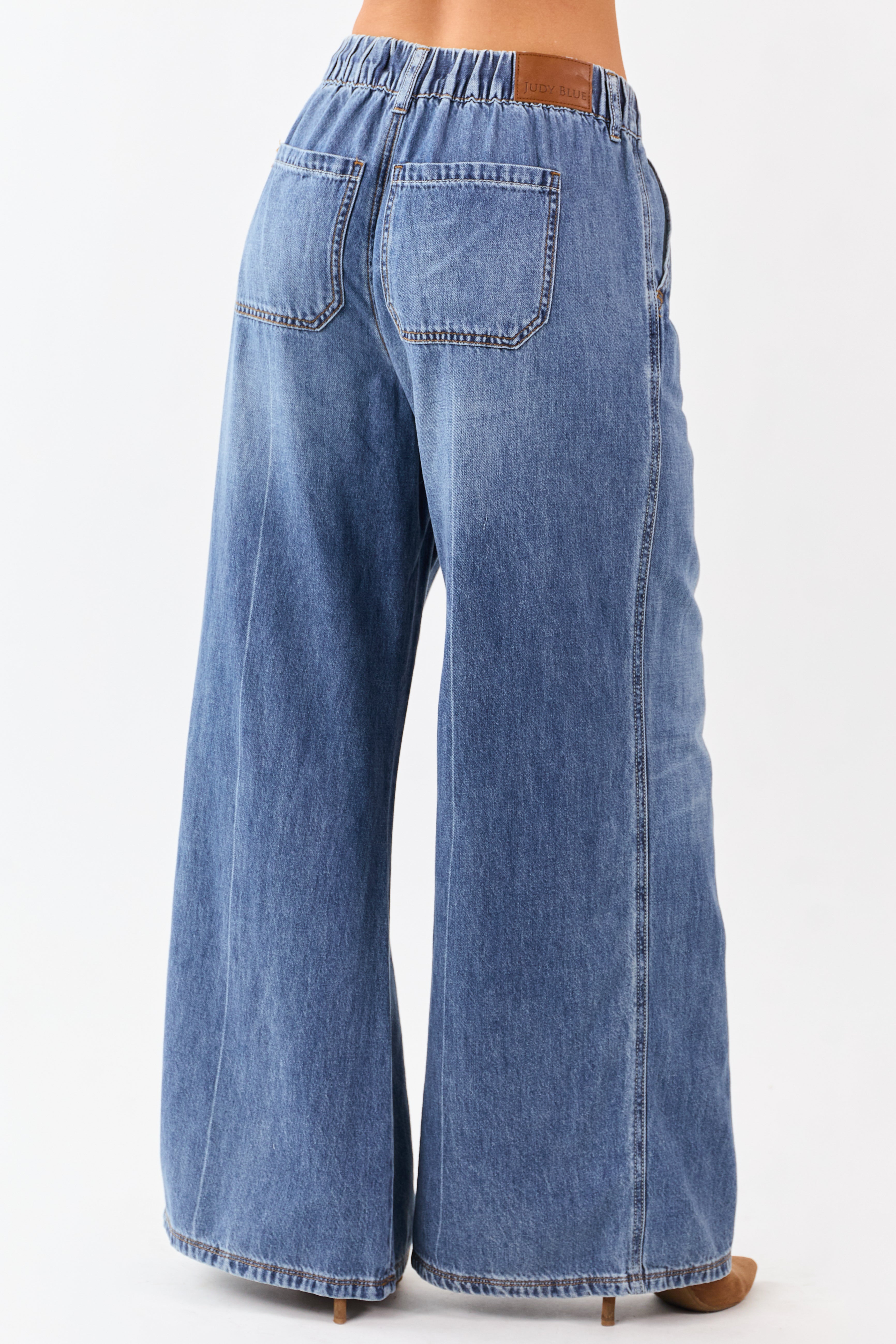 Judy Blue Lightweight Denim Palazzo Wide Leg Pants