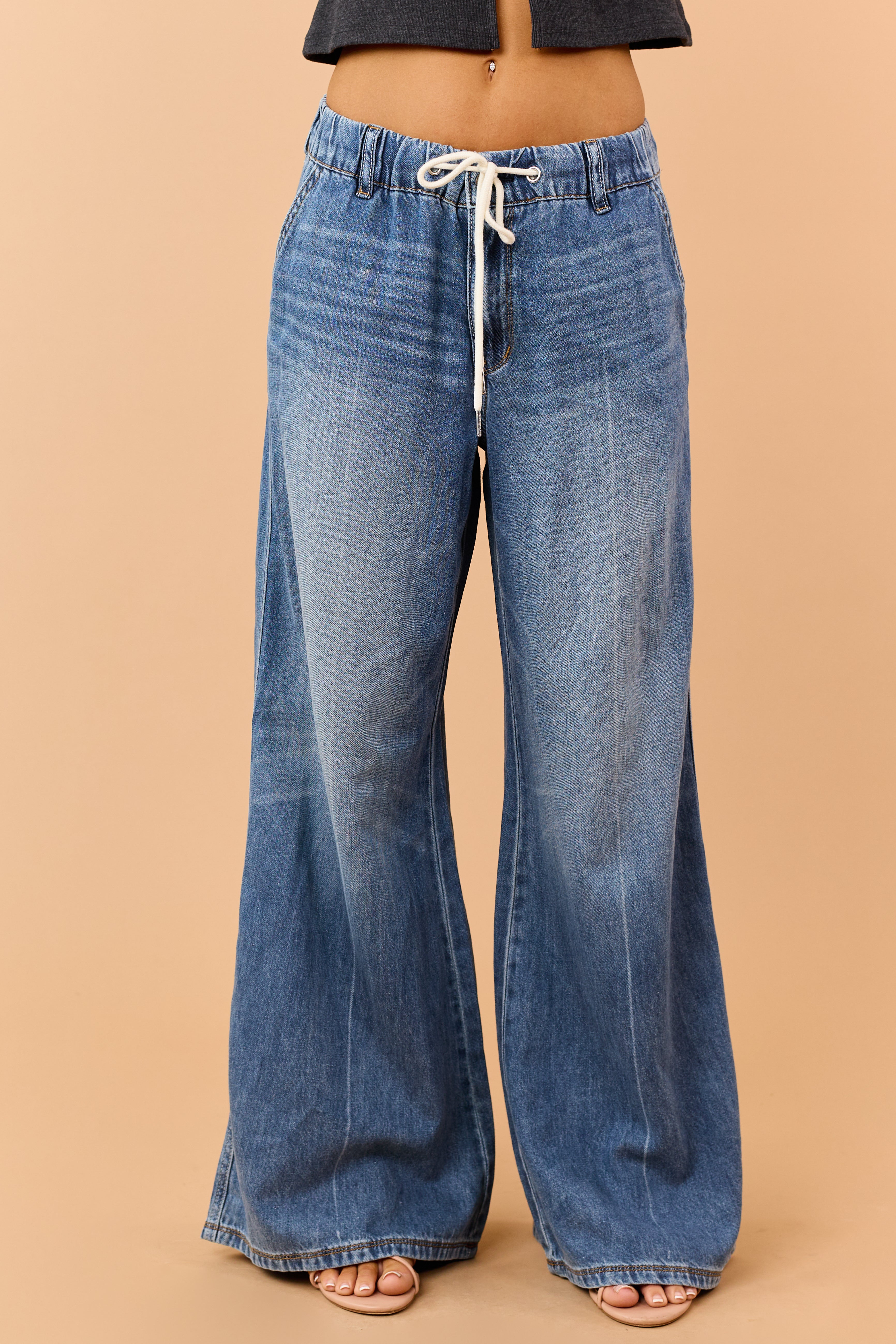 Judy Blue Lightweight Denim Palazzo Wide Leg Pants