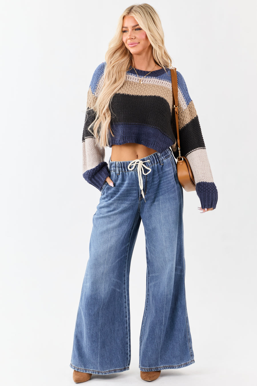 Judy Blue Lightweight Denim Palazzo Wide Leg Pants