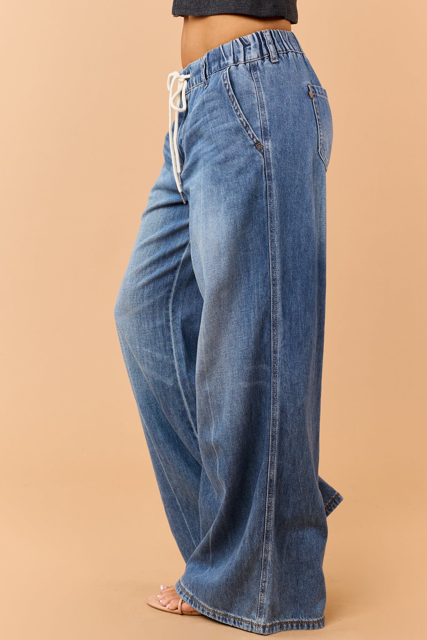 Judy Blue Lightweight Denim Palazzo Wide Leg Pants
