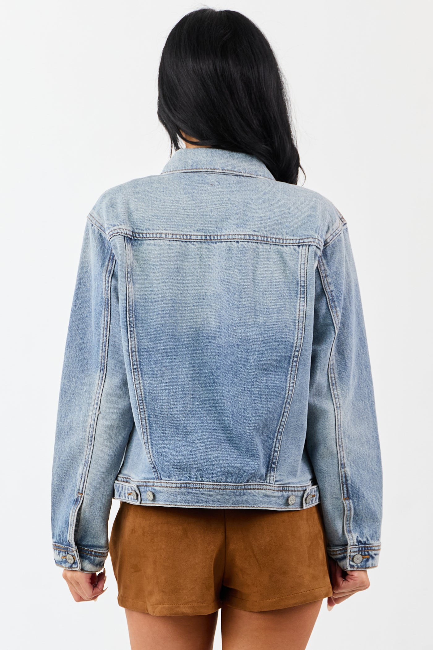 Judy Blue Medium Wash Button Up Denim Jacket