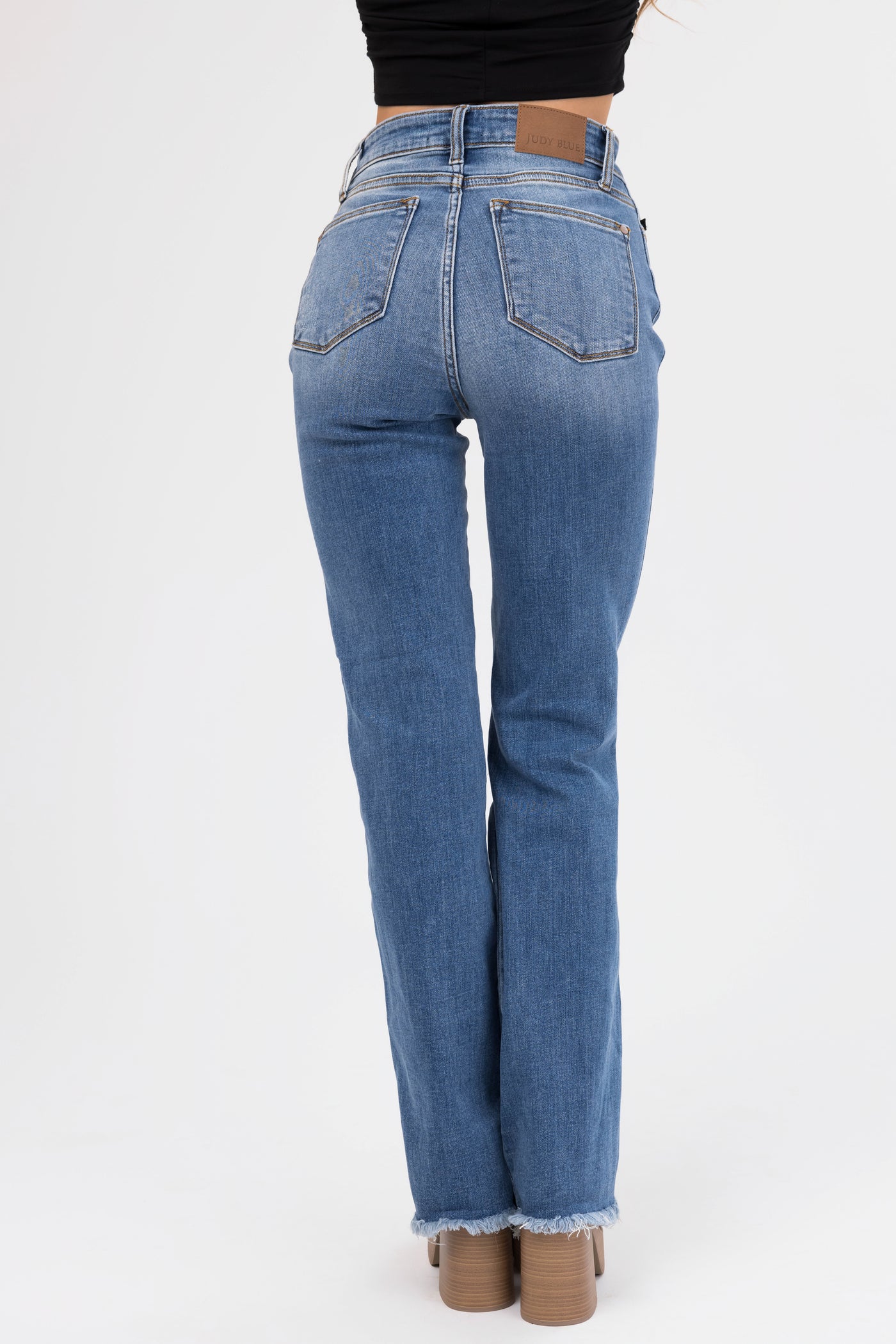 Judy Blue Medium Wash Distressed Flare Jeans
