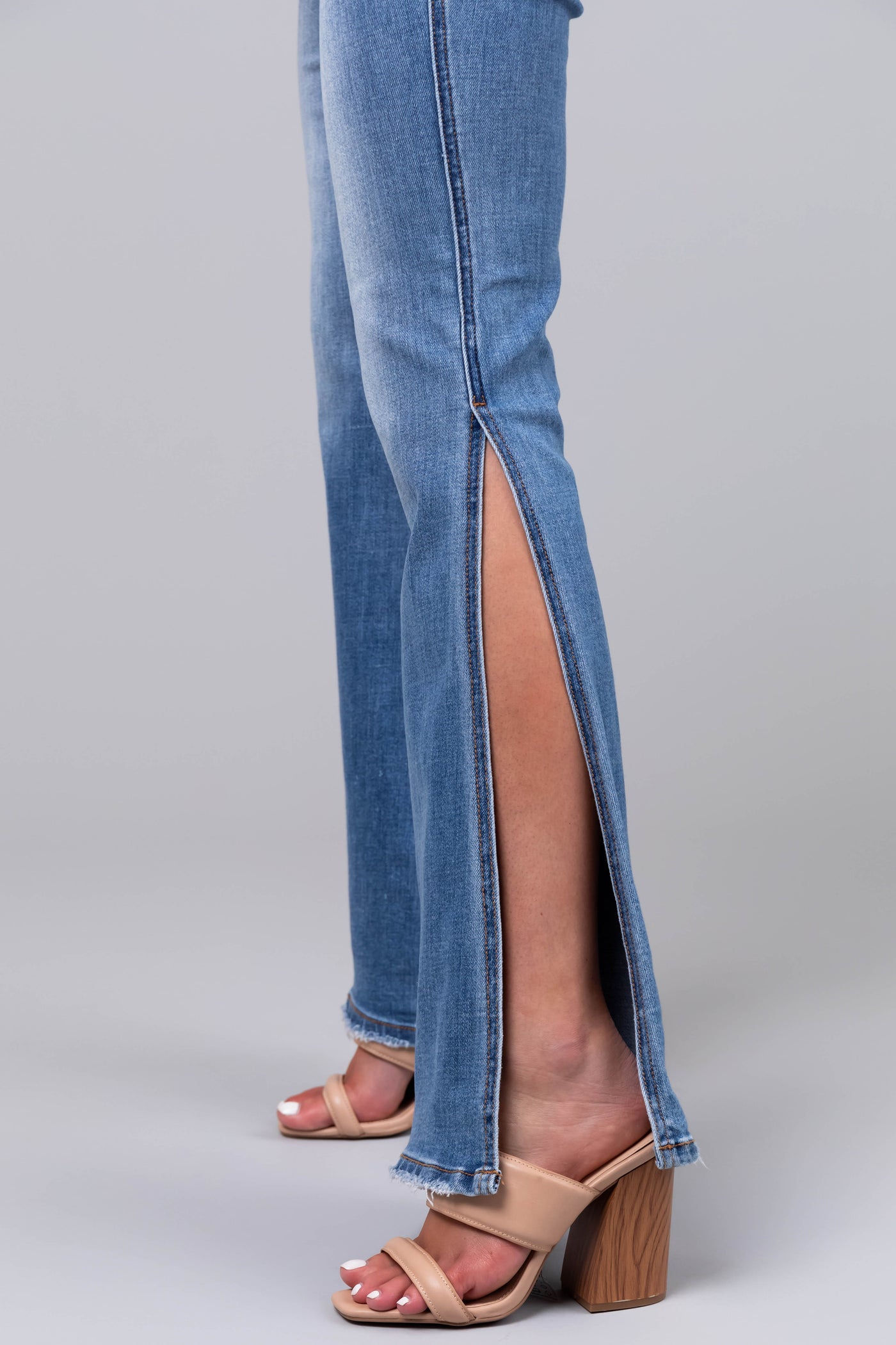 Judy Blue Medium Wash Flare Leg Slit Jeans