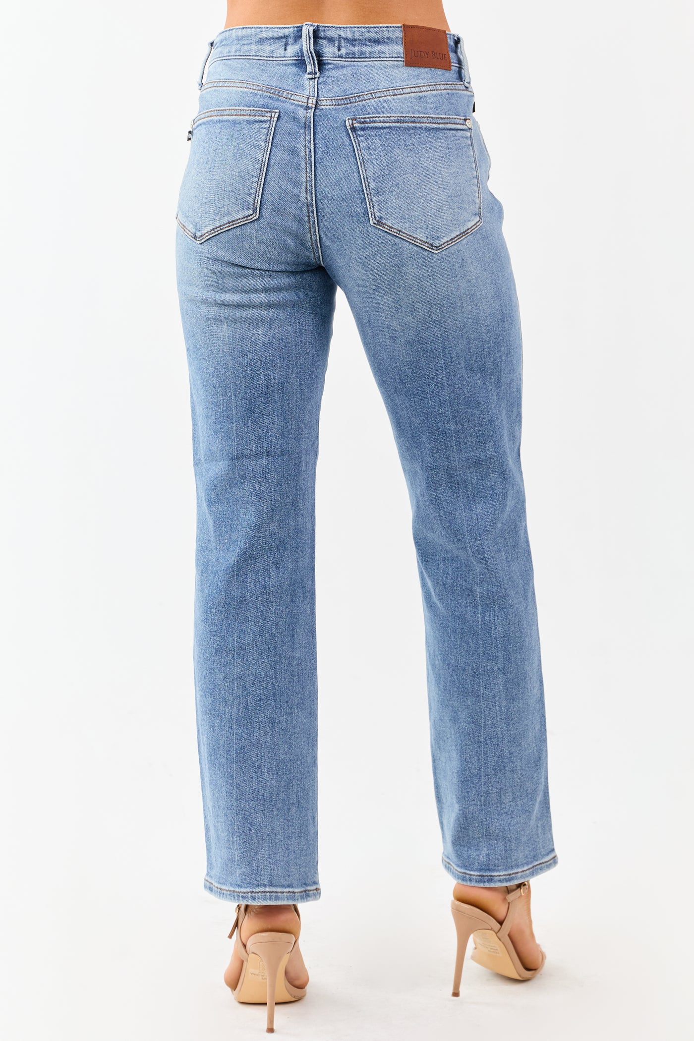 Judy Blue Medium Wash High Rise Slim Straight Jeans