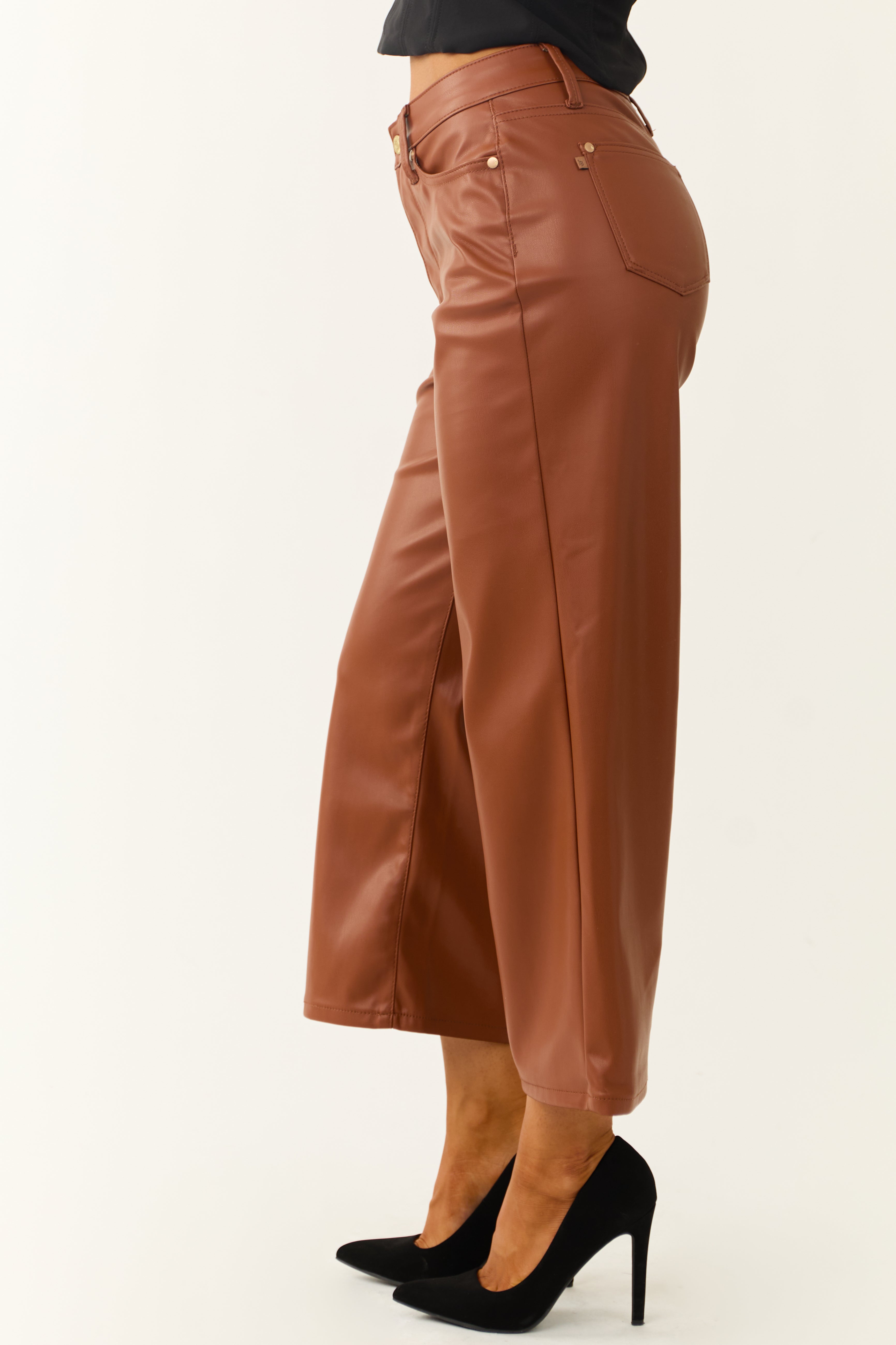 Judy Blue Spice Tummy Control Faux Leather Pants | Lime Lush Boutique