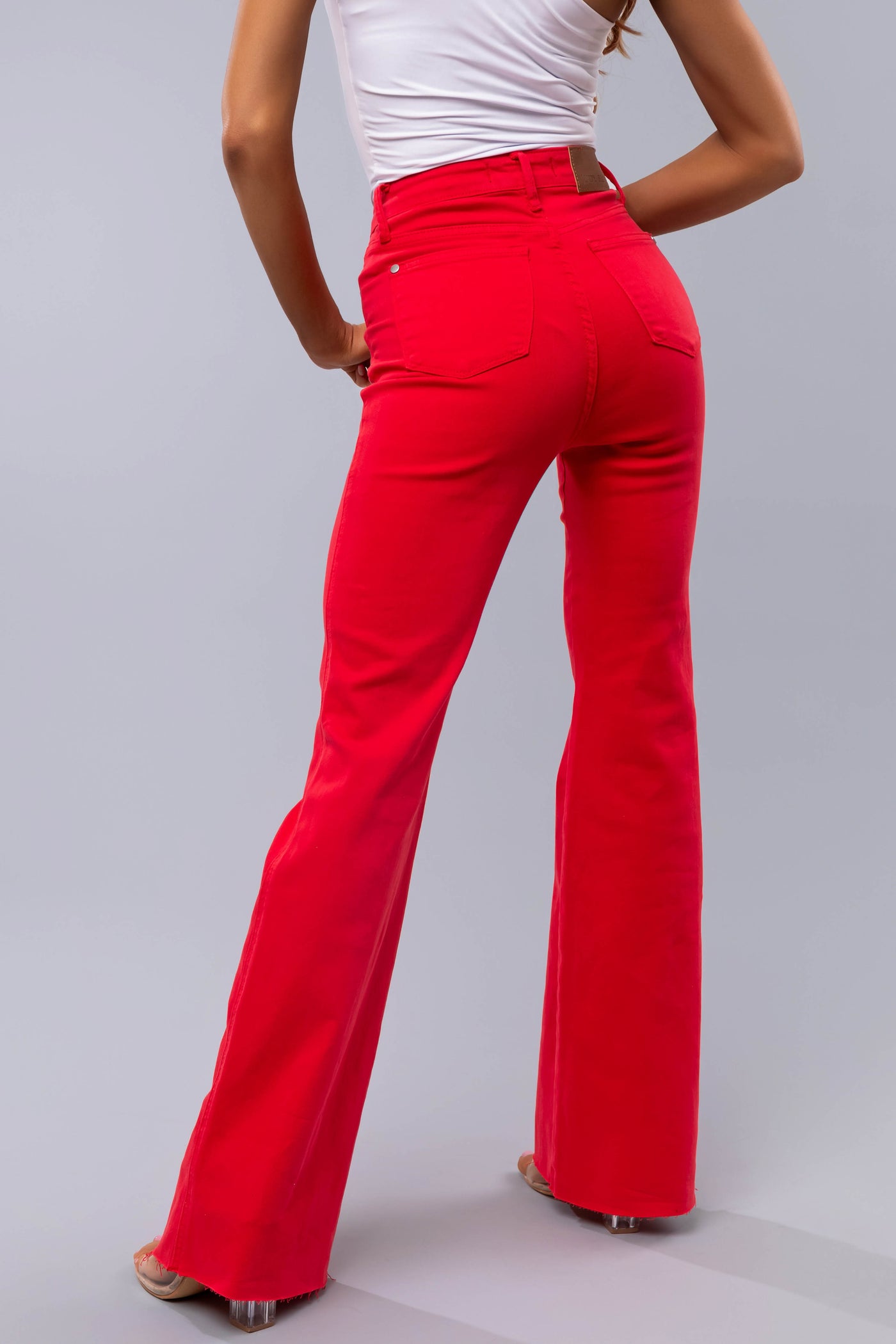 Judy Blue Tummy Control Lipstick Flare Jeans Lime Lush