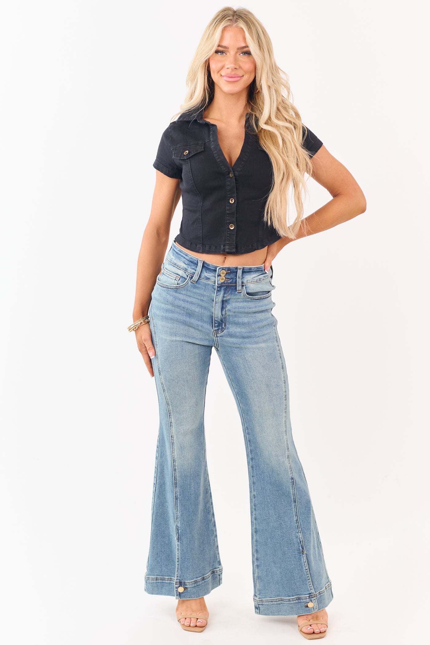 Judy Blue Vintage Wash Stretchy Flare Jeans