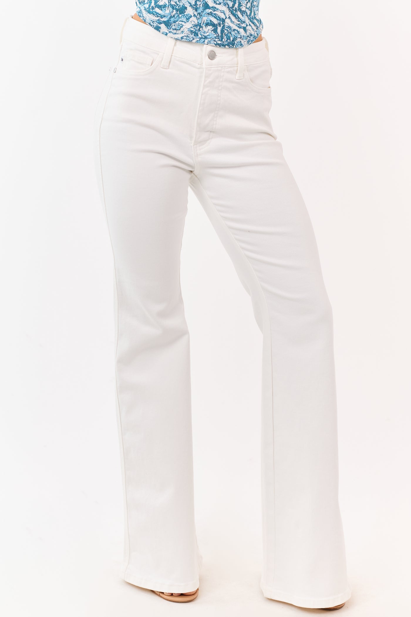 Judy Blue White Tummy Control Stretchy Flare Jeans