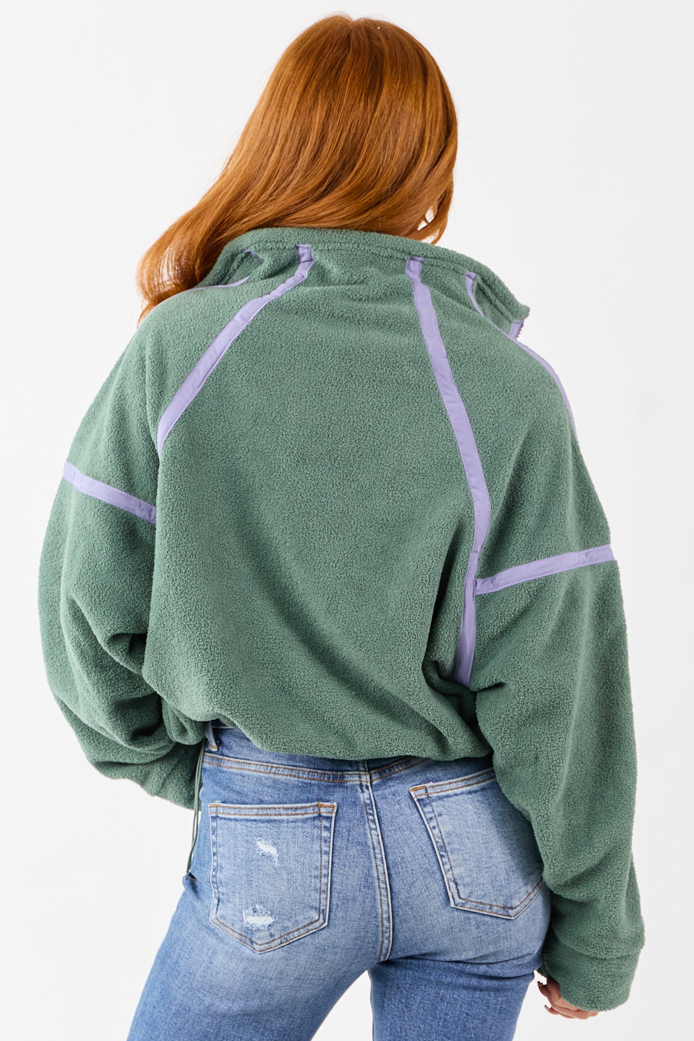 Juniper Contrast Trim Half Zip Up Fleece Pullover