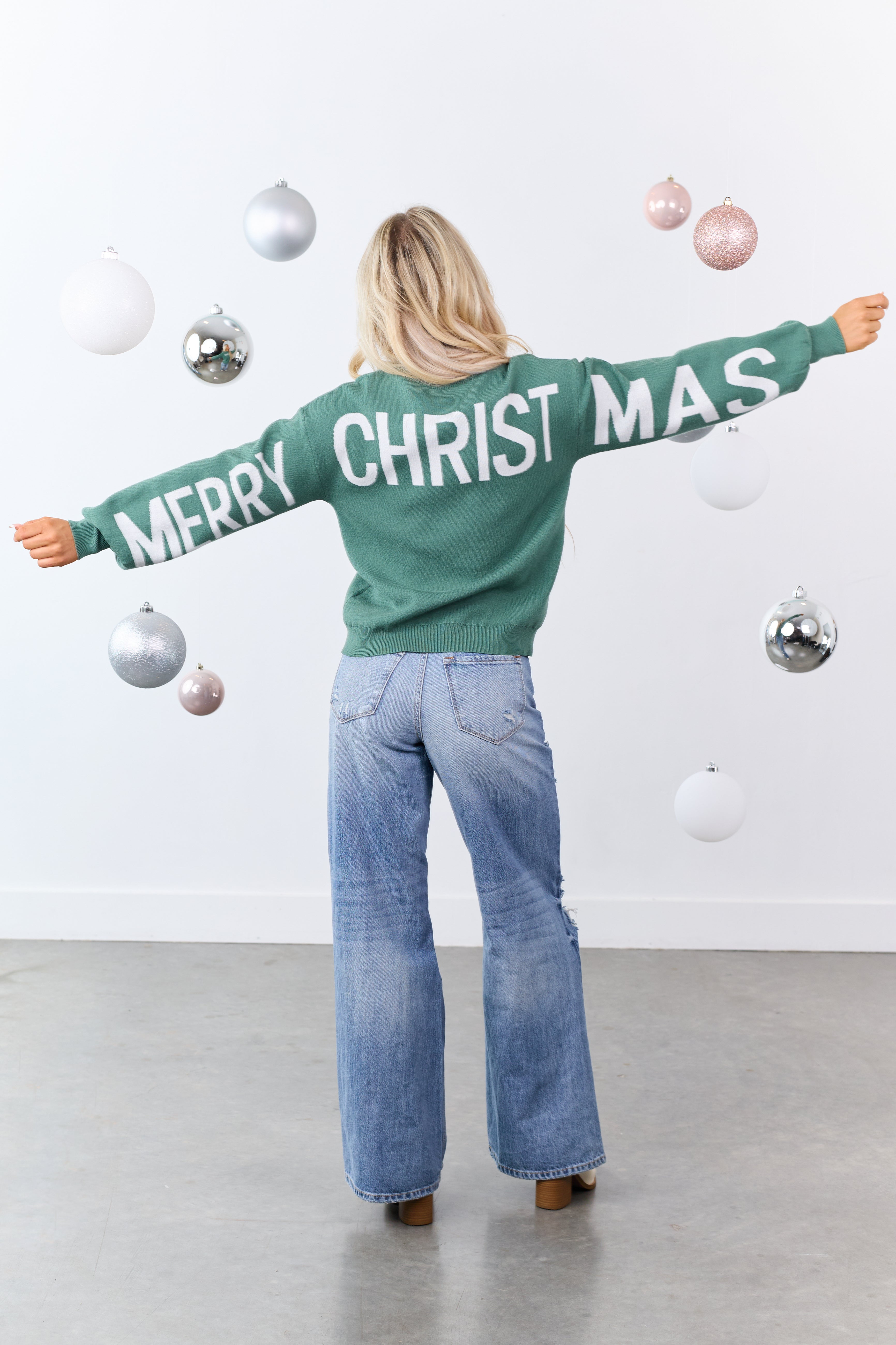 Juniper 'HO HO HO' Lettering Relaxed Sweater