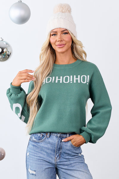 Juniper 'HO HO HO' Lettering Relaxed Sweater