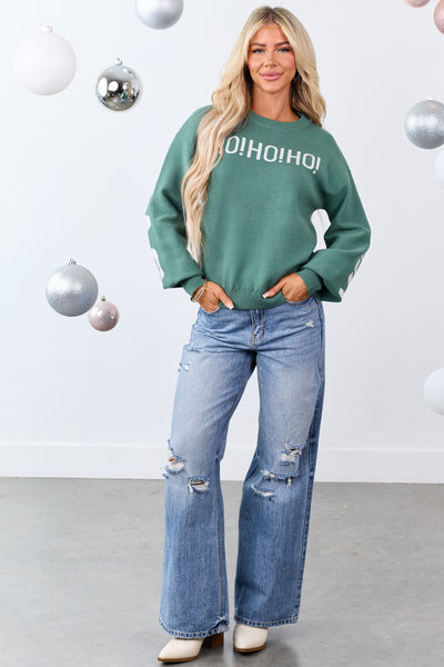 Juniper 'HO HO HO' Lettering Relaxed Sweater
