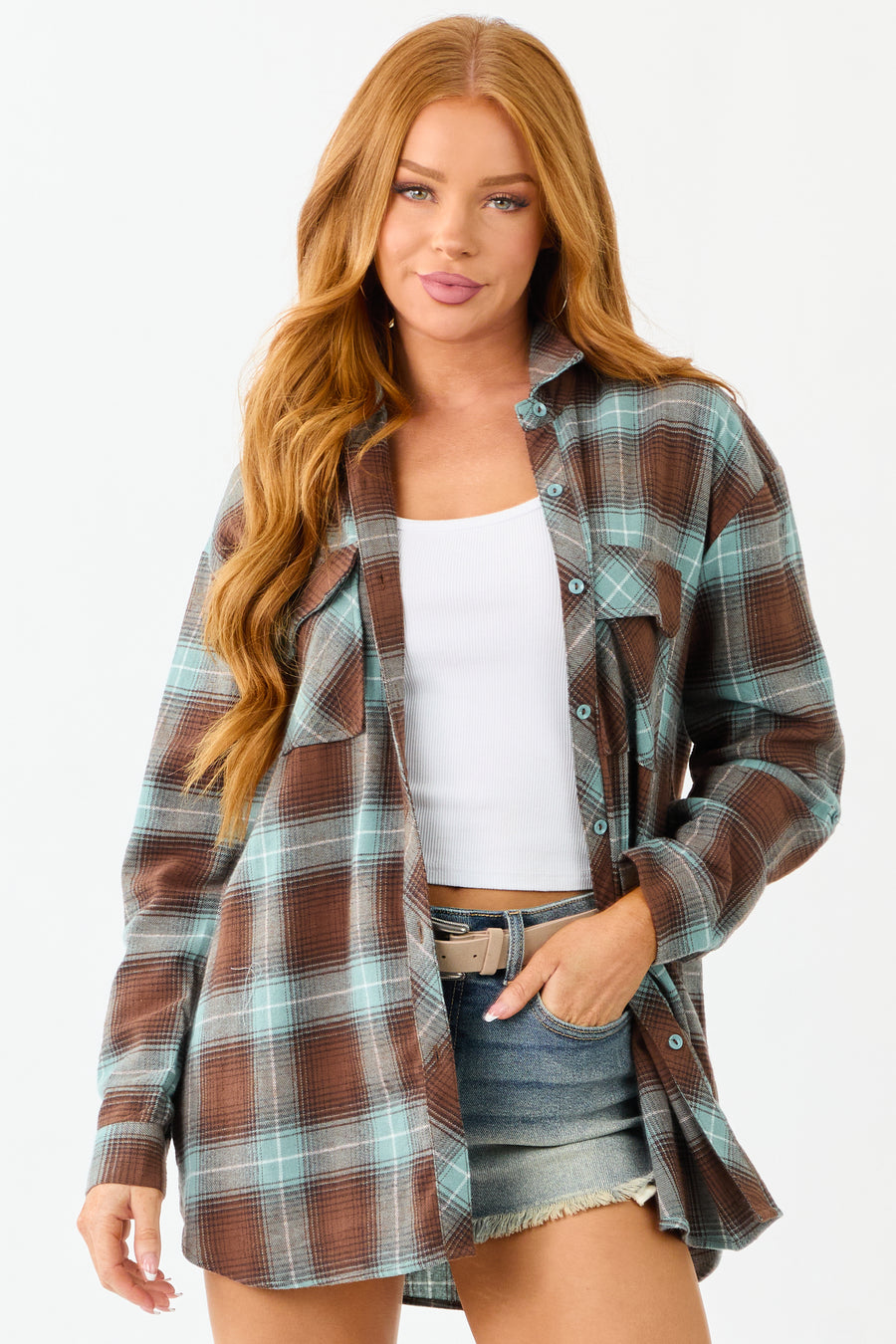 Juniper Plaid Flannel Long Sleeve Cotton Top