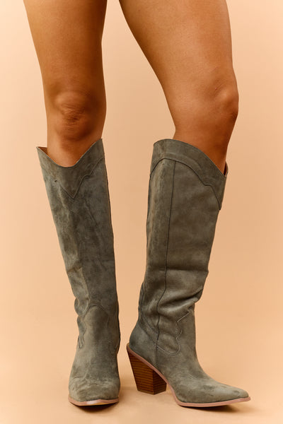 Juniper Faux Suede Tall Western Boots
