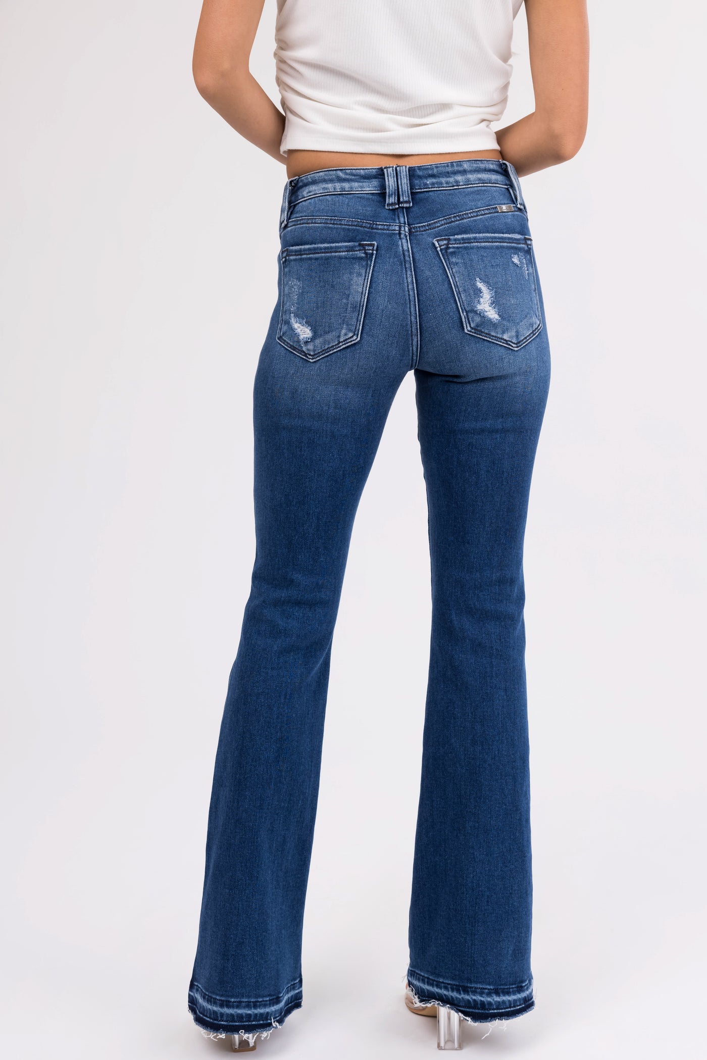 KanCan Dark Washed Double Seam Flare Jeans