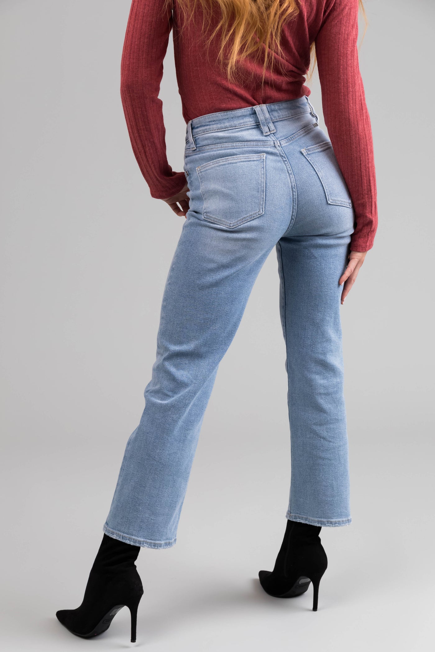 KanCan High Rise 90's Criss Cross Straight Jeans