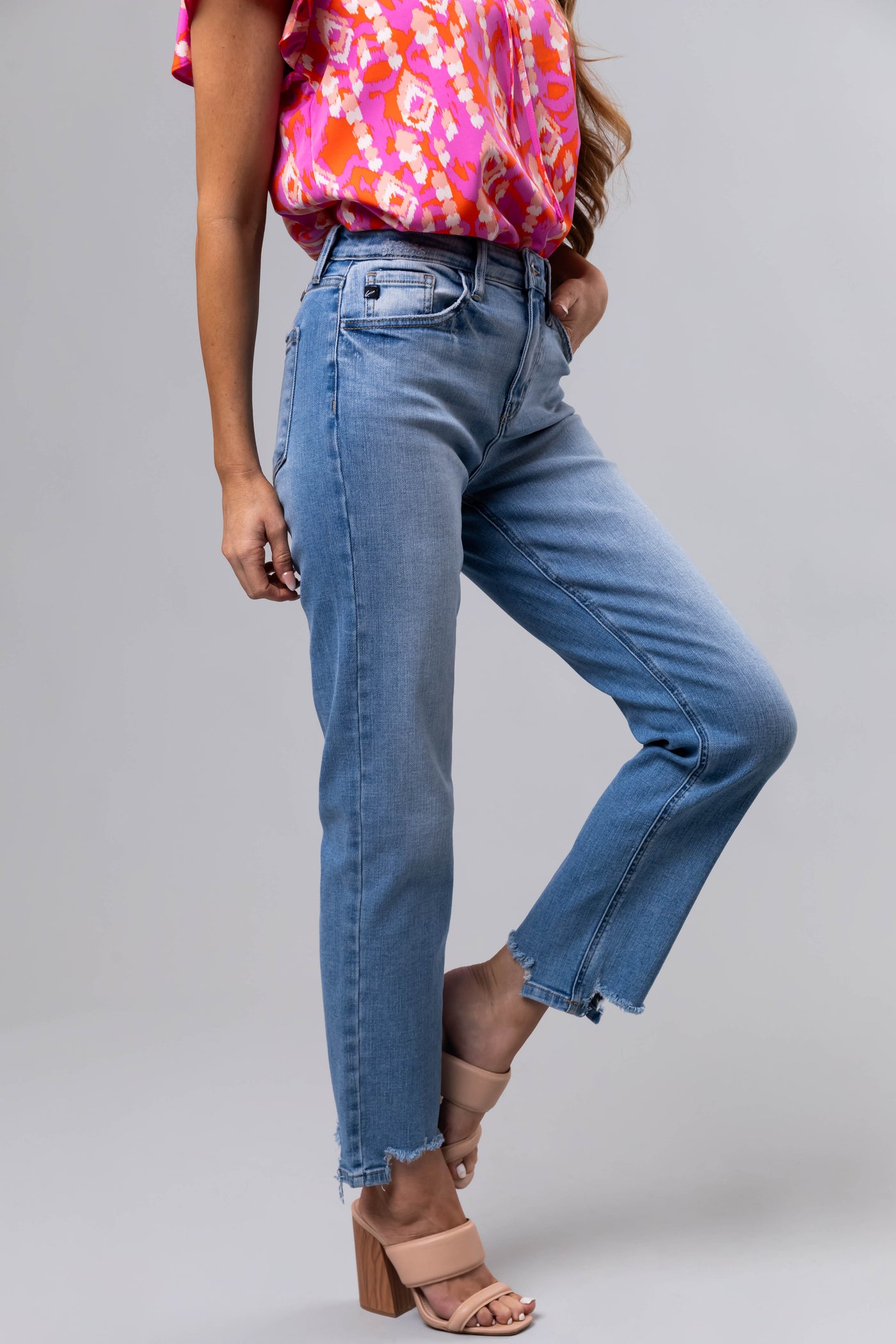 KanCan High Rise Straight Leg Jeans