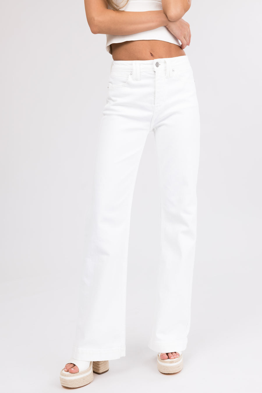 KanCan Ivory High Rise Wide Relaxed Denim Jeans