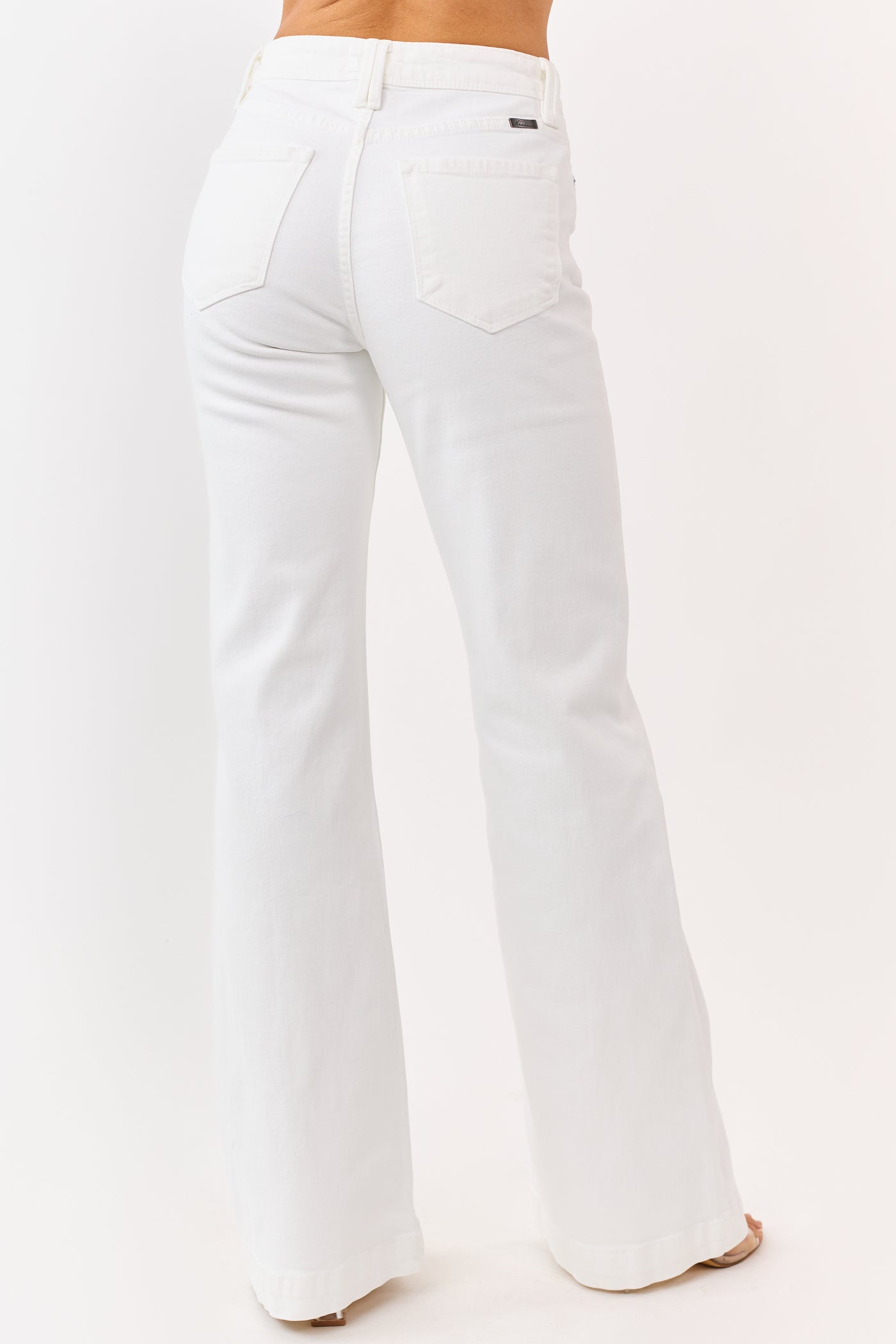 KanCan Ivory High Rise Wide Relaxed Flare Jeans