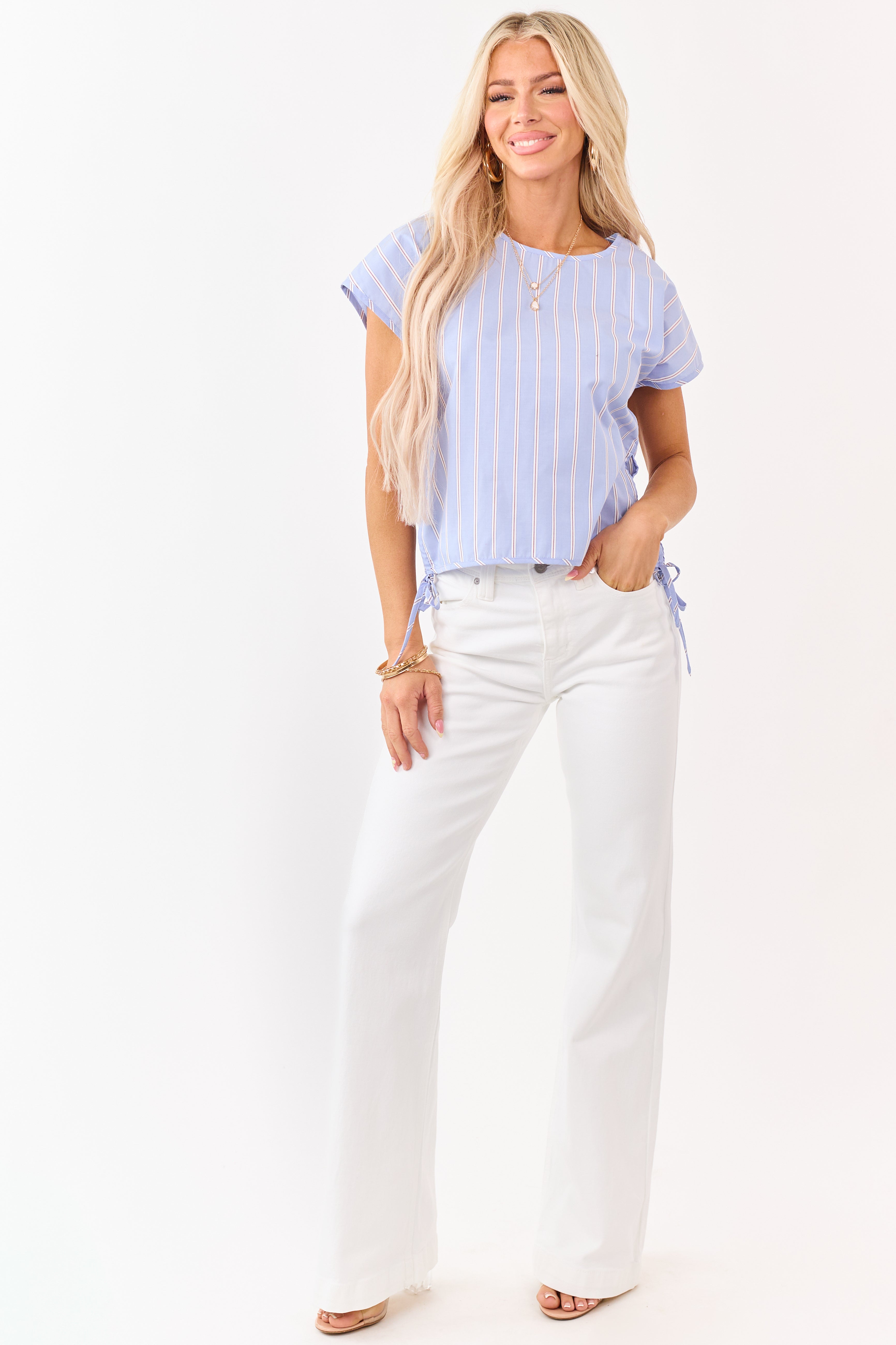 KanCan Ivory High Rise Wide Relaxed Flare Jeans | Lime Lush Boutique
