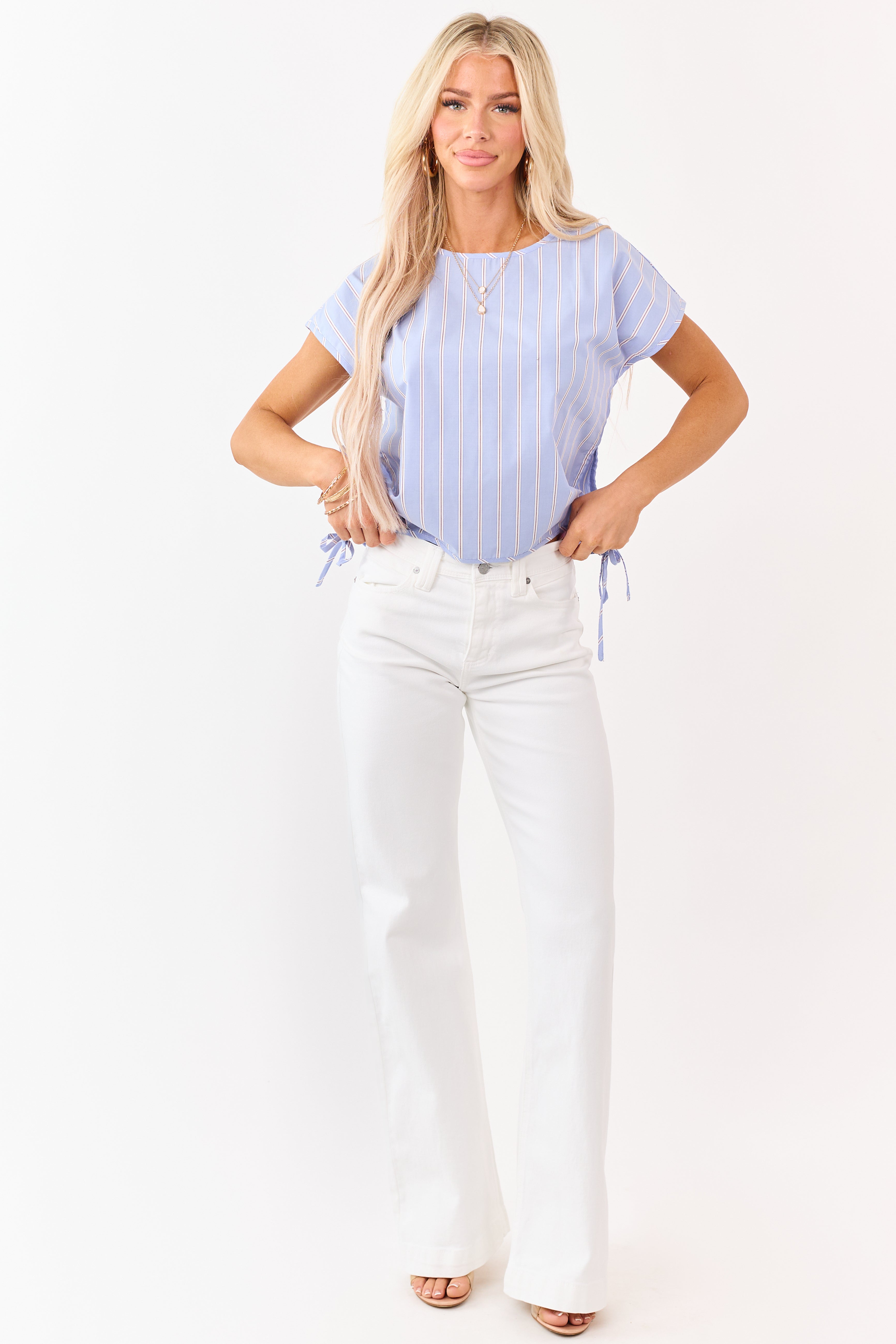 KanCan Ivory High Rise Wide Relaxed Flare Jeans | Lime Lush Boutique