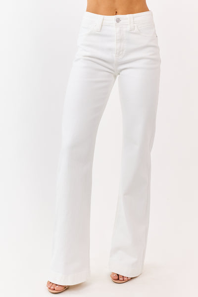 KanCan Ivory High Rise Wide Relaxed Flare Jeans | Lime Lush Boutique