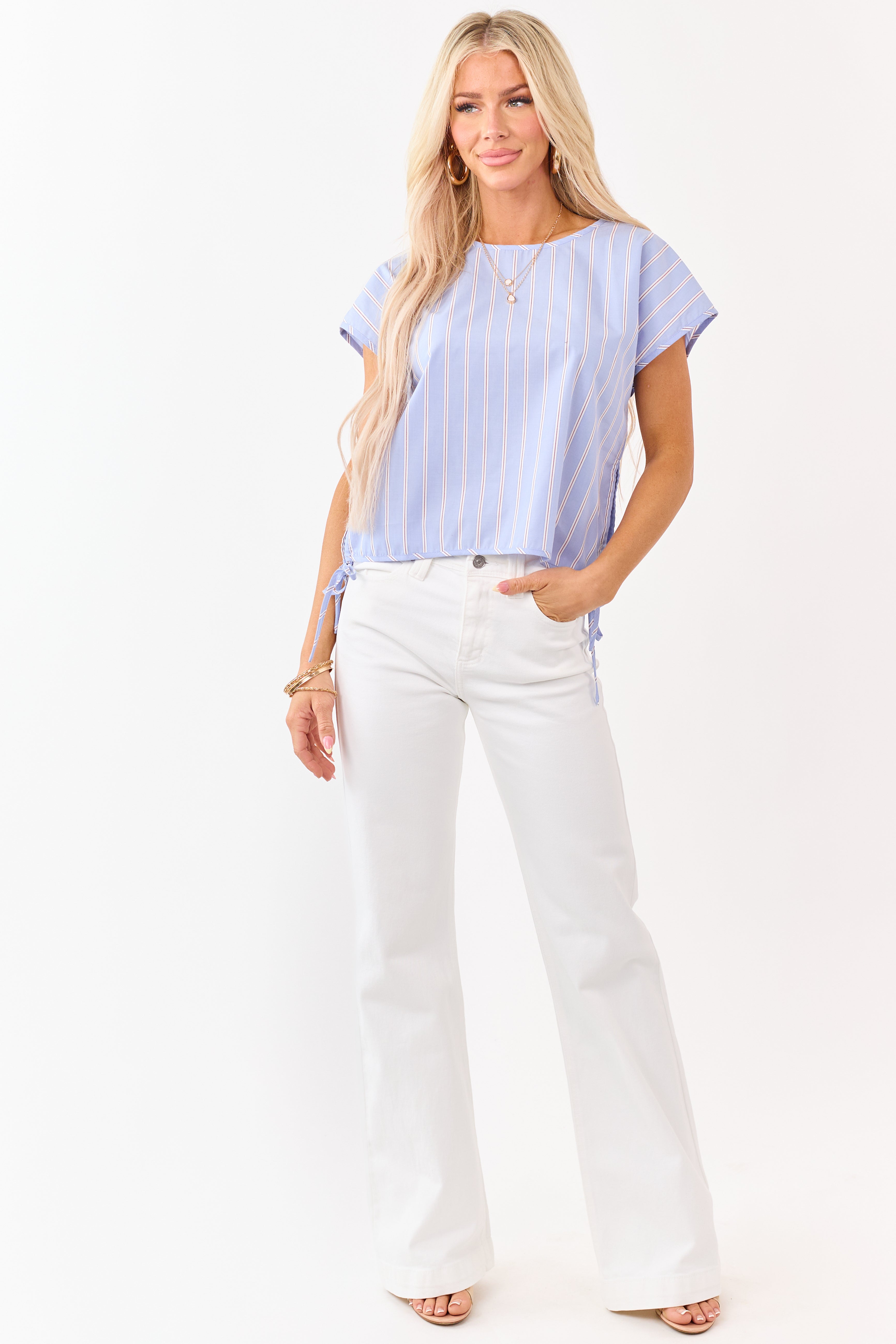 KanCan Ivory High Rise Wide Relaxed Flare Jeans | Lime Lush Boutique