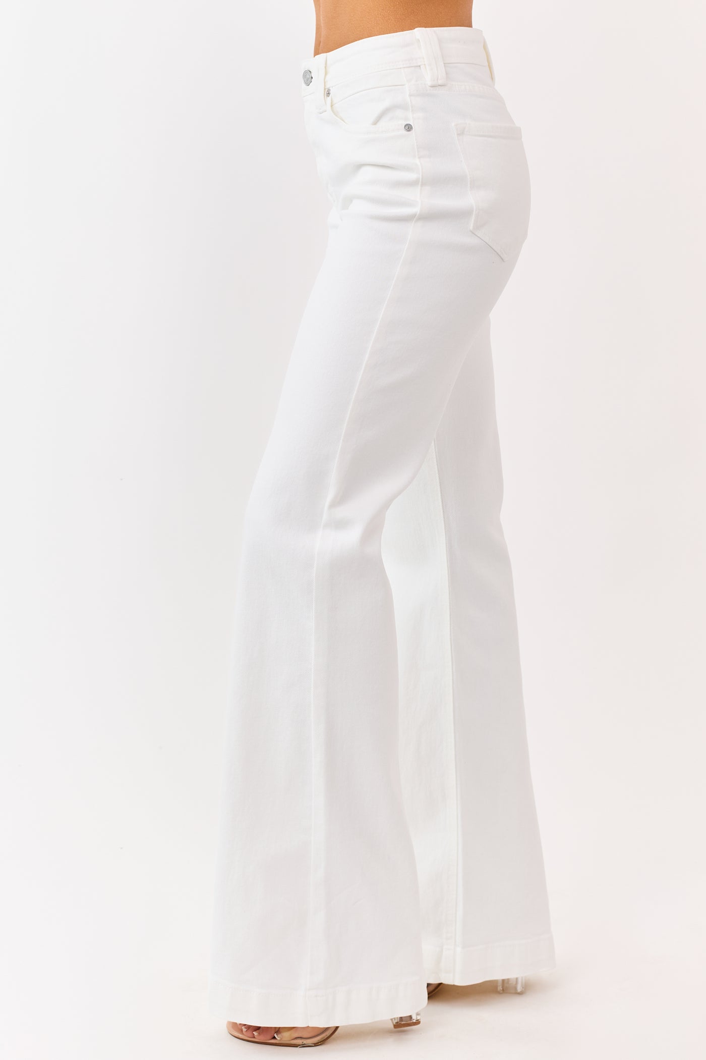 KanCan Ivory High Rise Wide Relaxed Flare Jeans