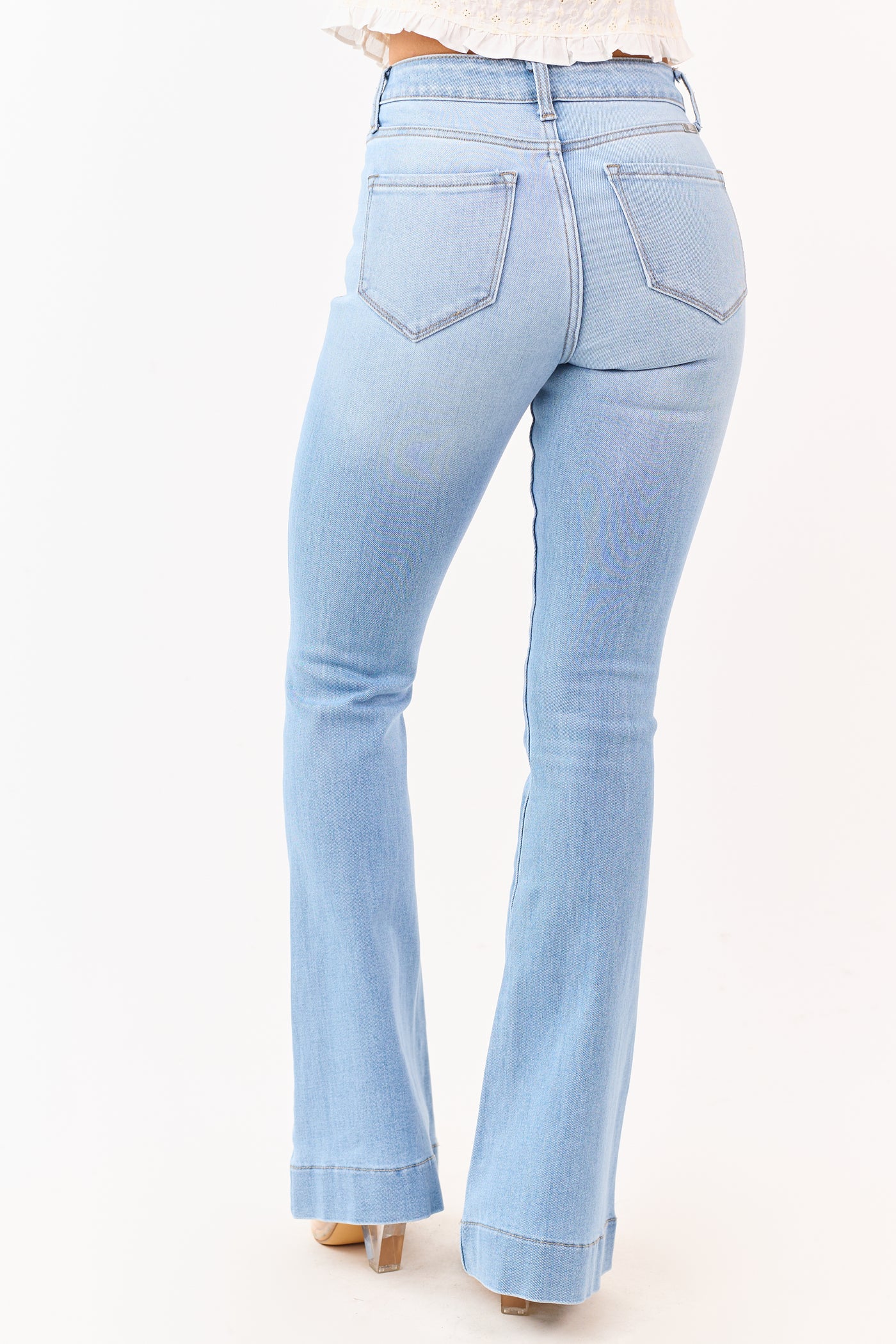 KanCan Light Stone Wash Stretchy Flare Leg Jeans