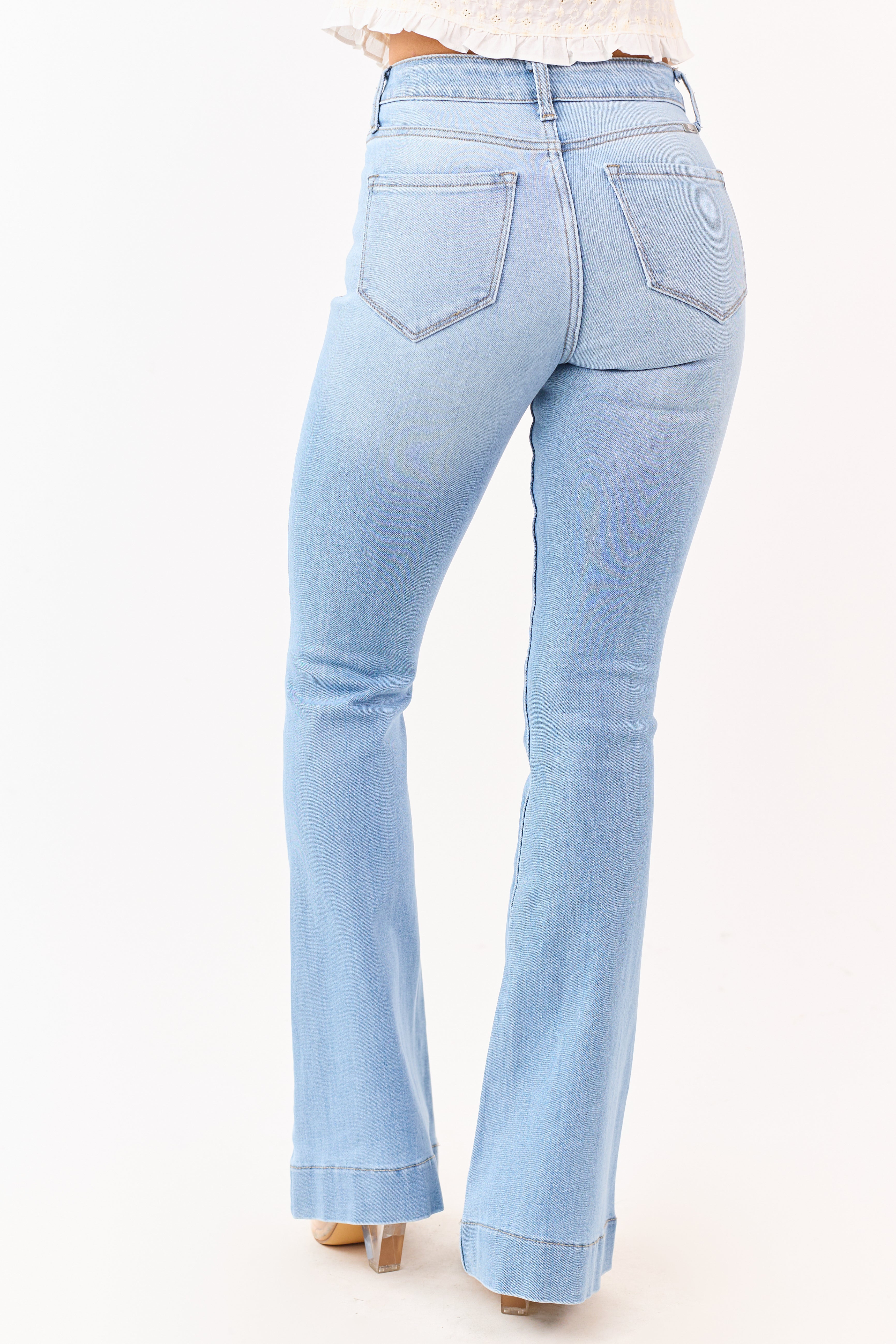 KanCan Light Stone Wash Stretchy Flare Leg Jeans