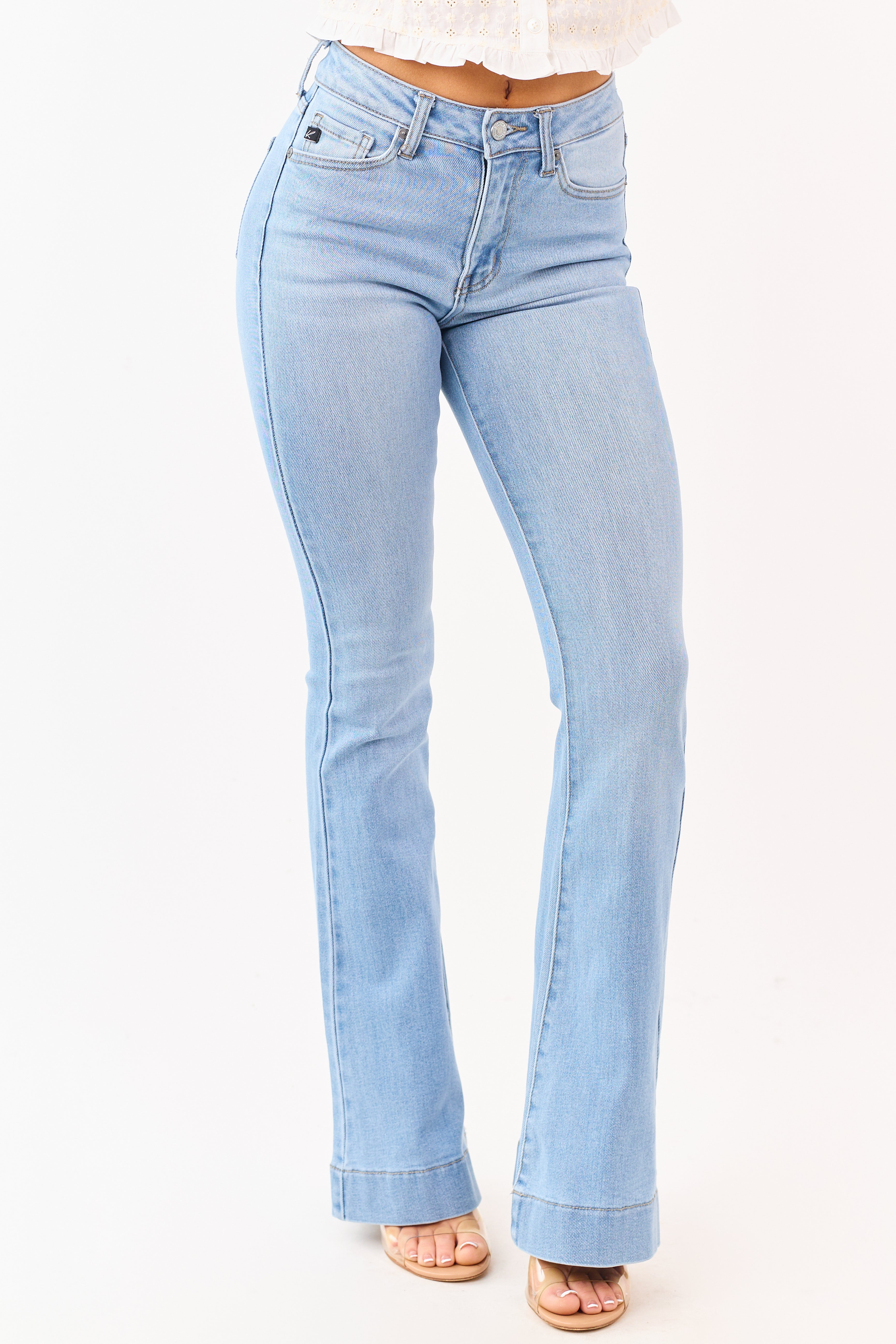 KanCan Light Stone Wash Stretchy Flare Leg Jeans
