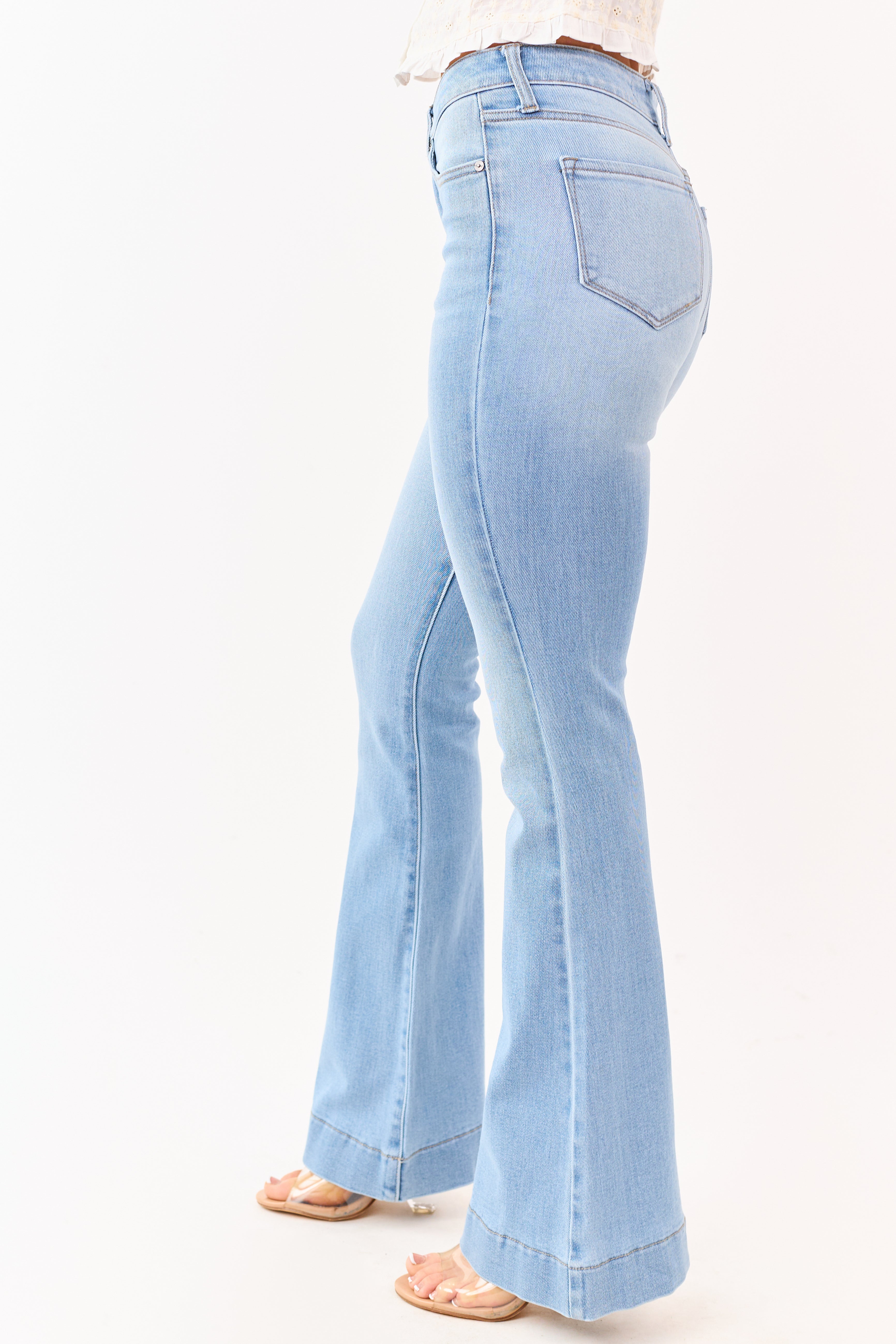 KanCan Light Stone Wash Stretchy Flare Leg Jeans