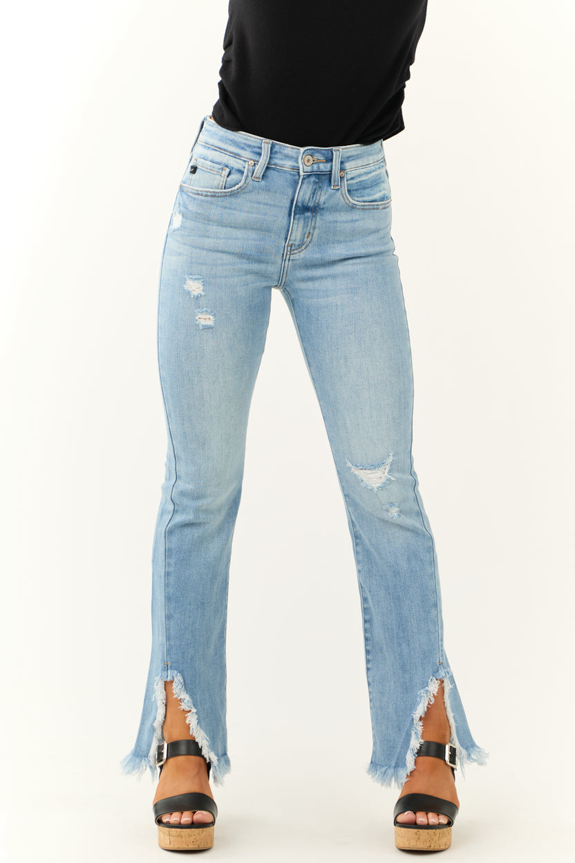 Kancan High Rise Distressed Bootcut Jeans