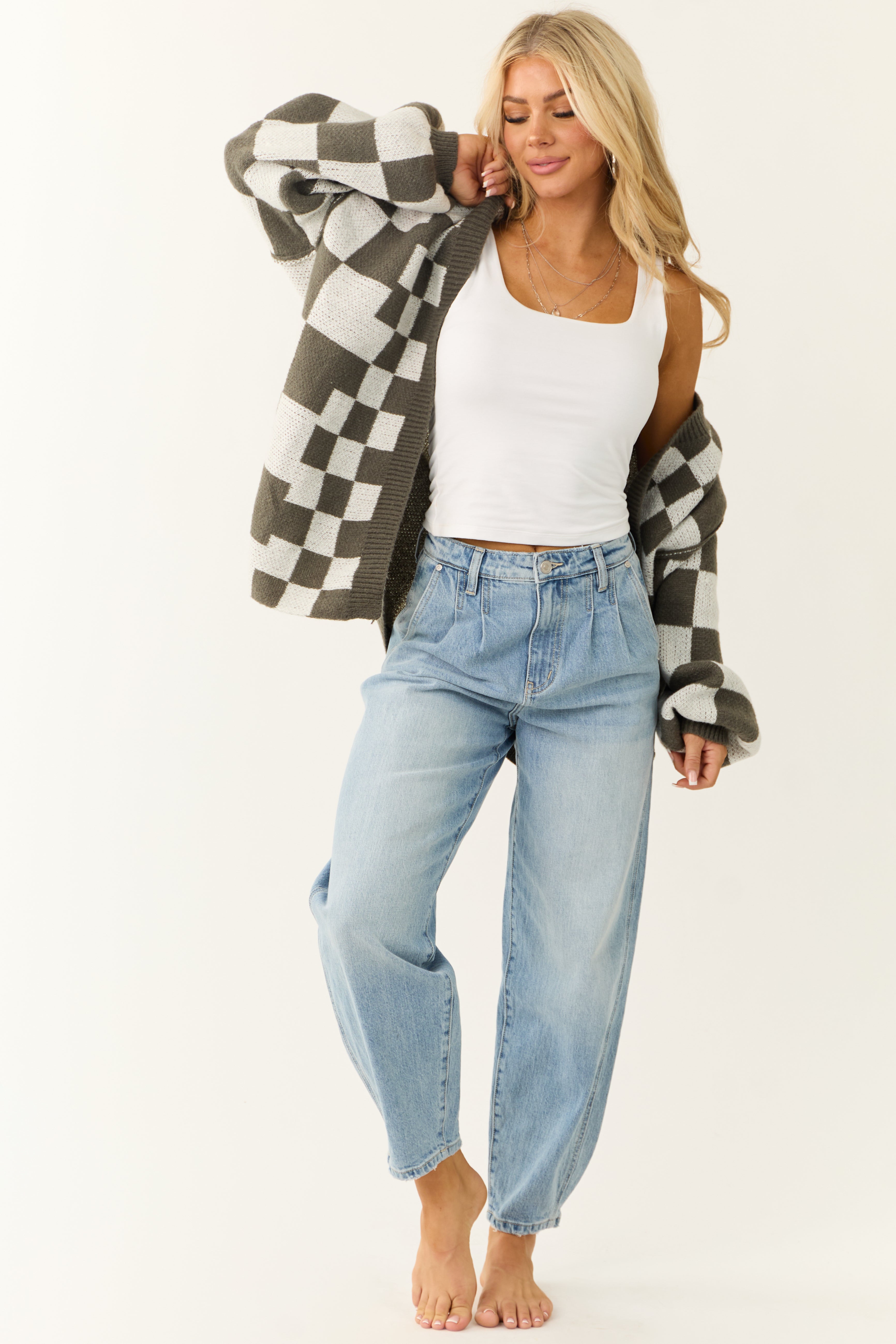 KanCan Light Wash High Rise Tapered Barrel Jeans | Lime Lush Boutique