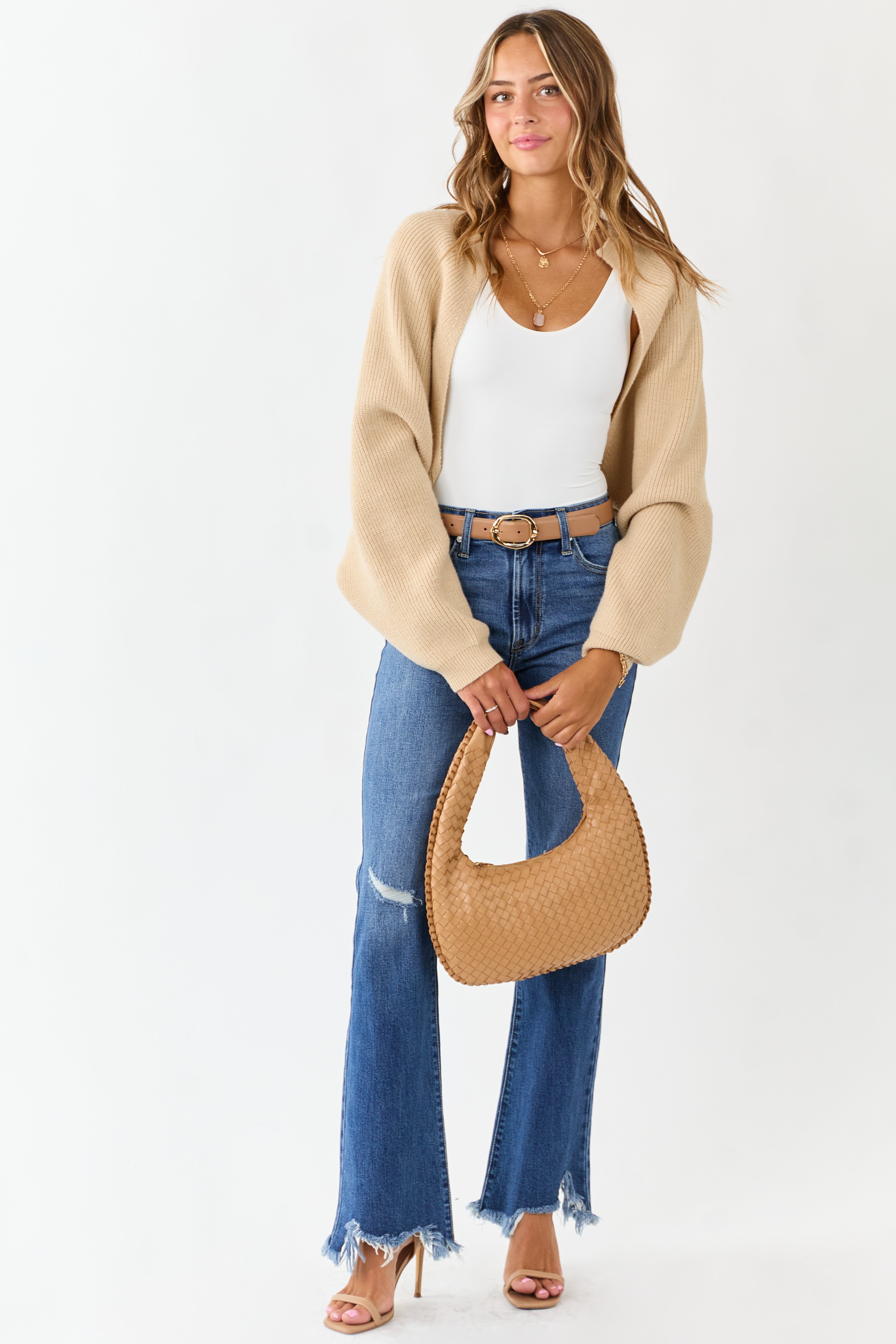 KanCan Medium Wash Distressed High Rise Flare Jeans