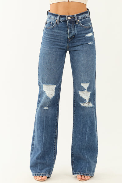 【Raucohouse】Brivan distressed wide denim Brivan distressed wide denim - Raucohouse | 60% - Asian