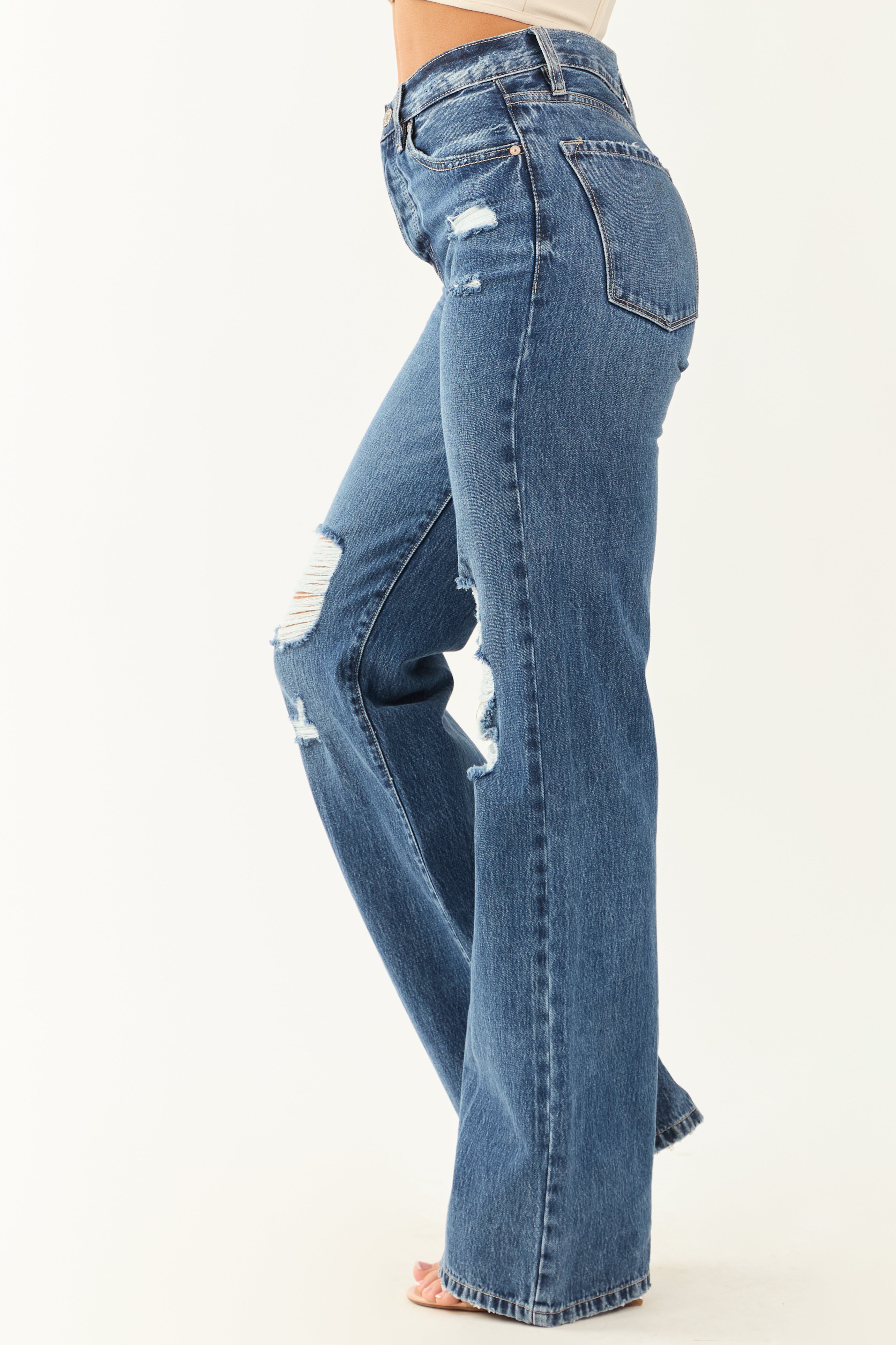 パンツ RANCLIC waist design wash denim pants Leigh Risen Cargo Jeans - Light Wash – Wild Oak Boutique